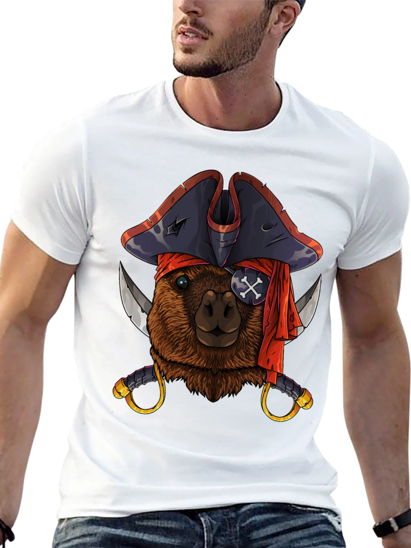 Pirate Capybara Graphic T-Shirt - Soft Cotton Tee