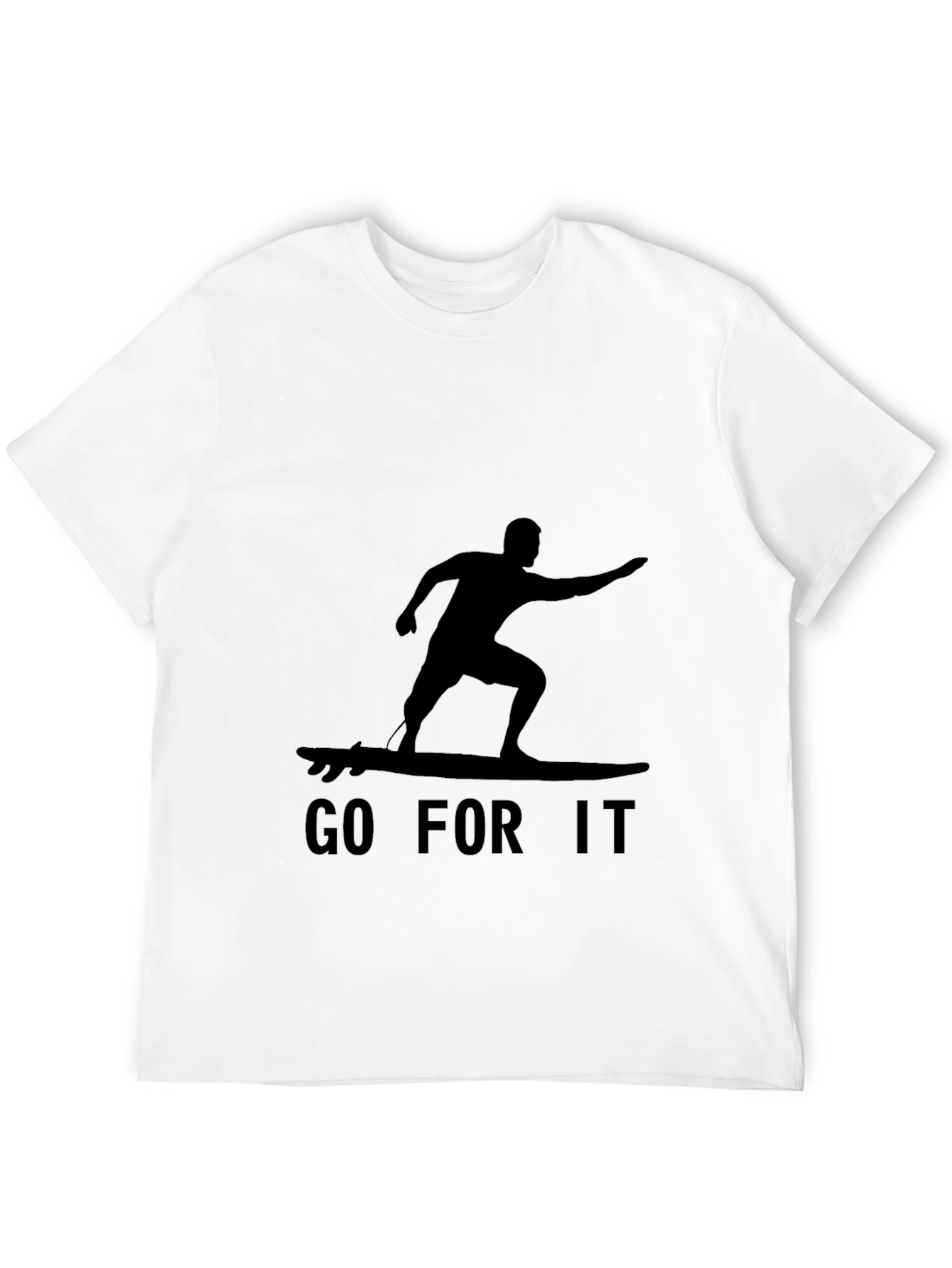 Black Go For It Surfer Graphic Tee