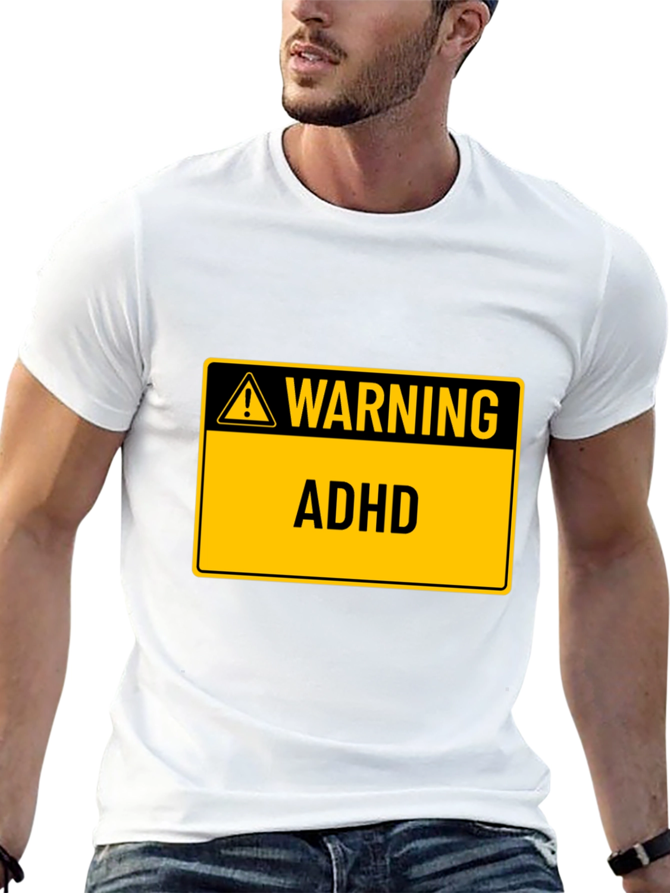 Warning ADHD Black T-Shirt