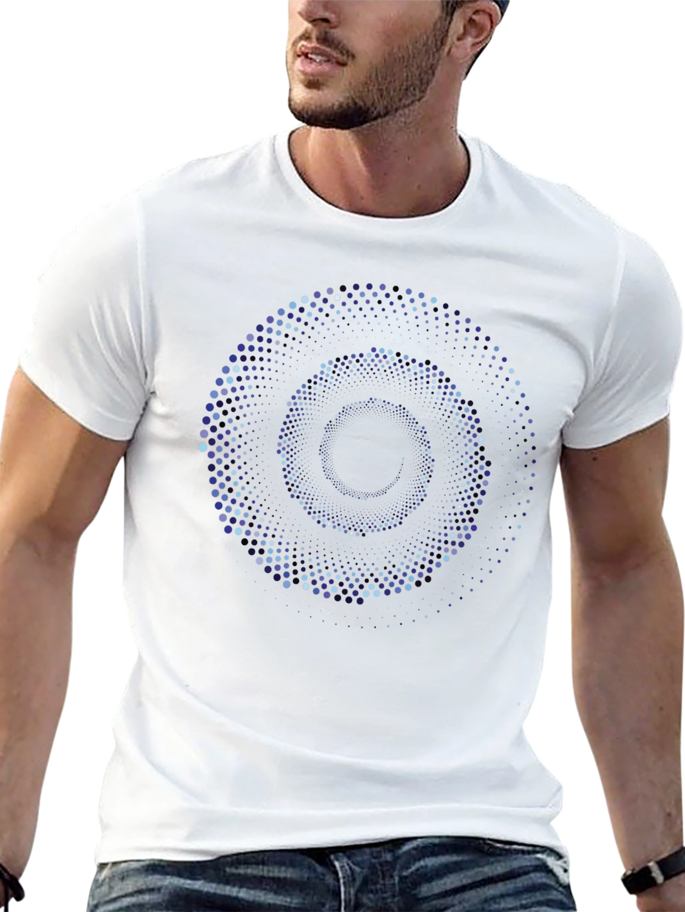 Abstract Spiral Dot Matrix Graphic Tee