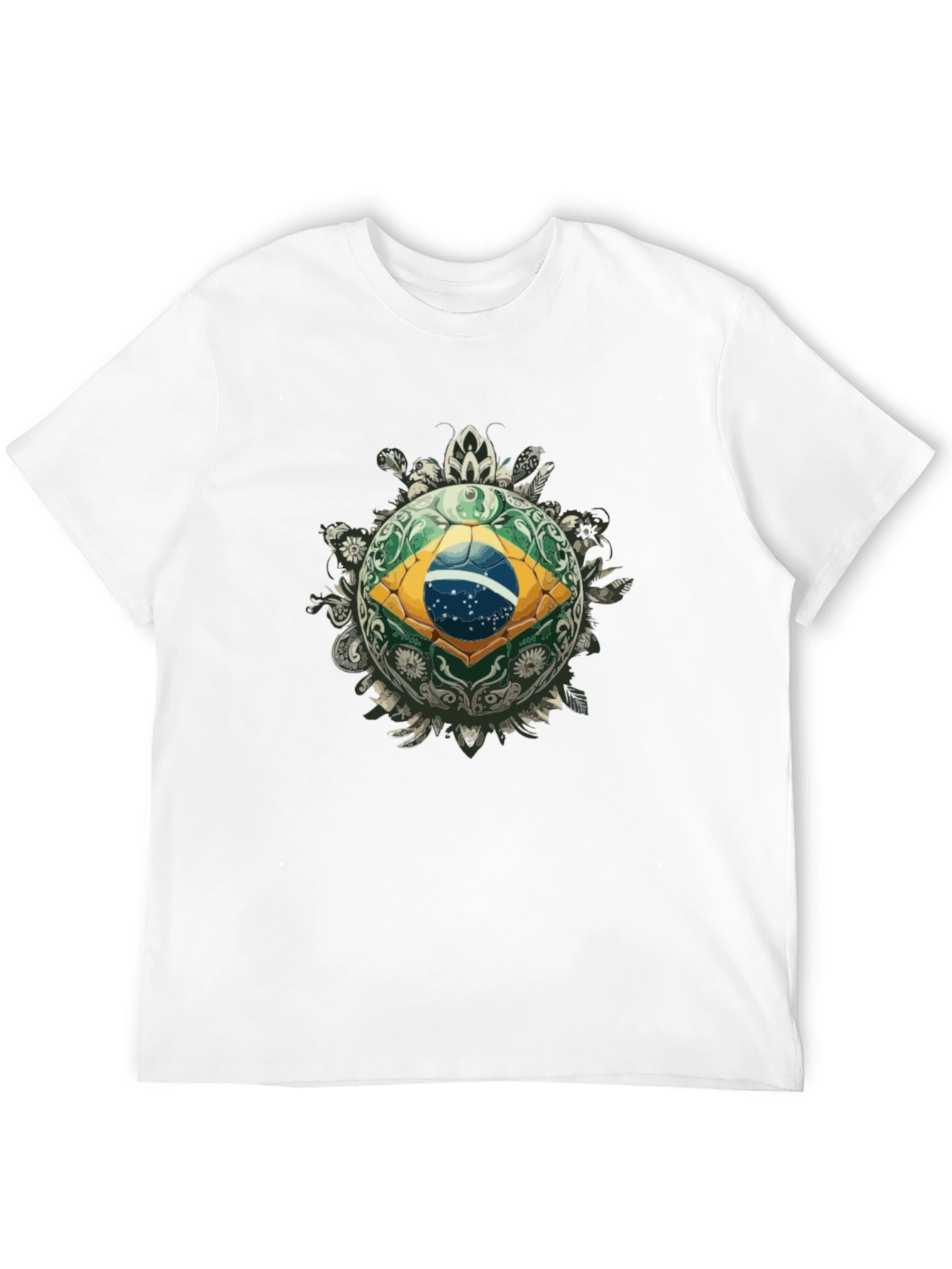 Brazil Flag Soccer Ball Graphic Tee