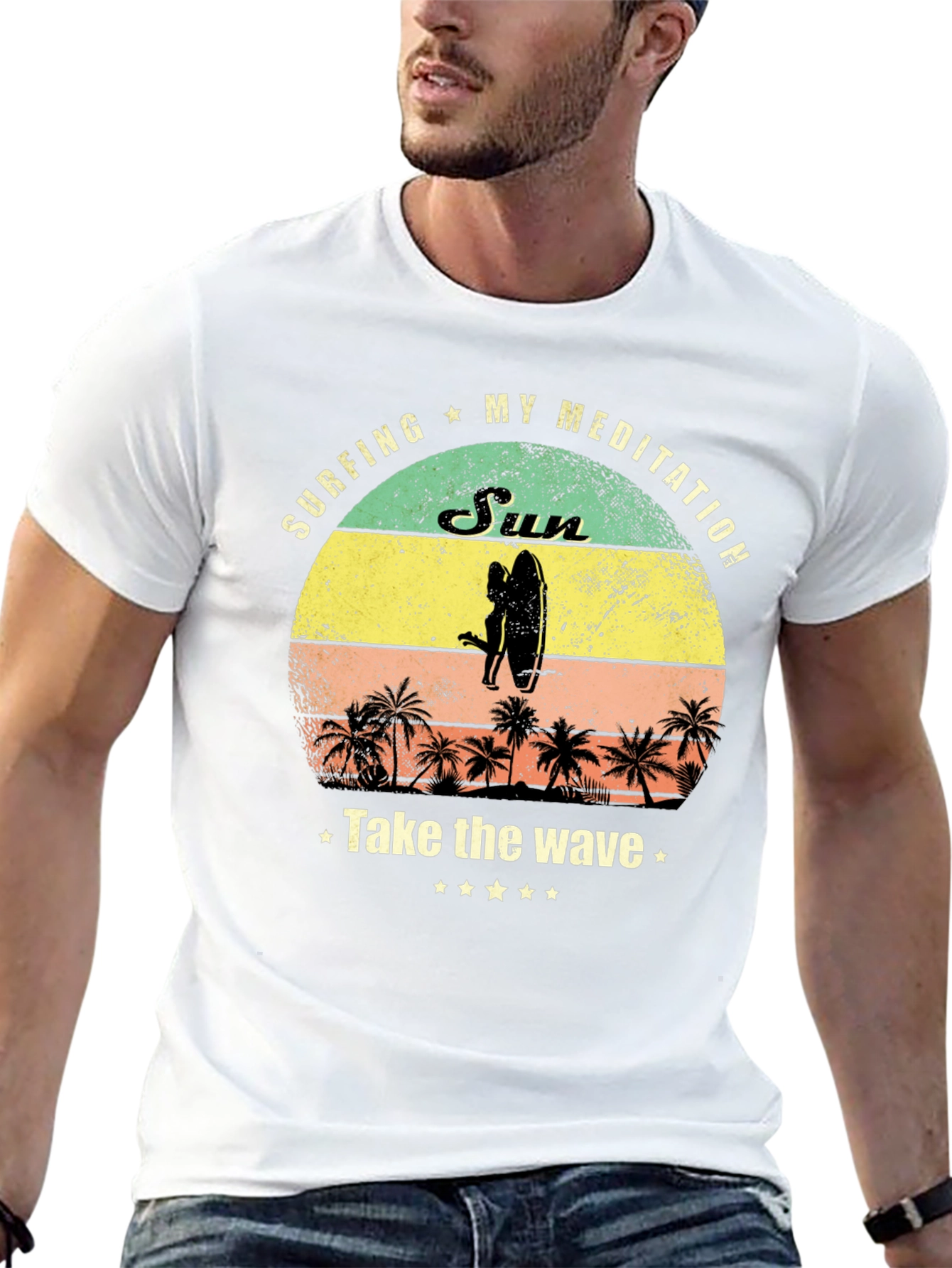 Surfing Meditation Graphic Tee