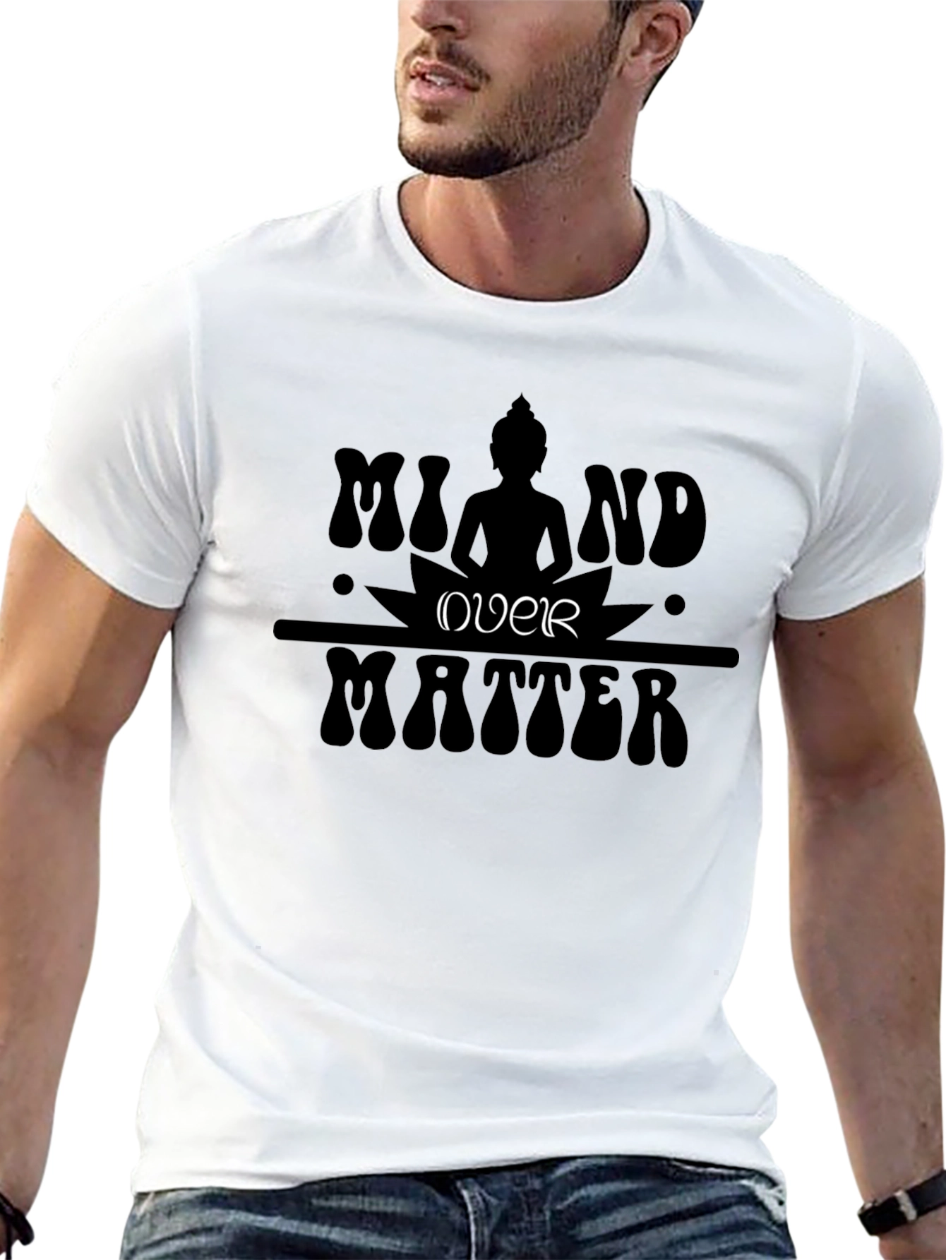 Mind Over Matter Graphic Tee - Black Cotton T-Shirt