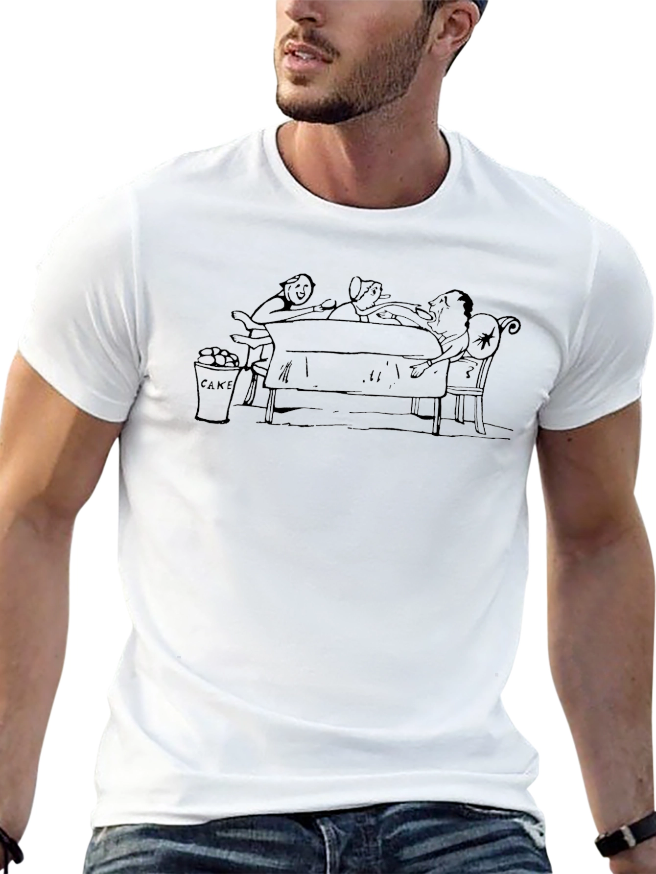 Cartoon Feast Black T-Shirt