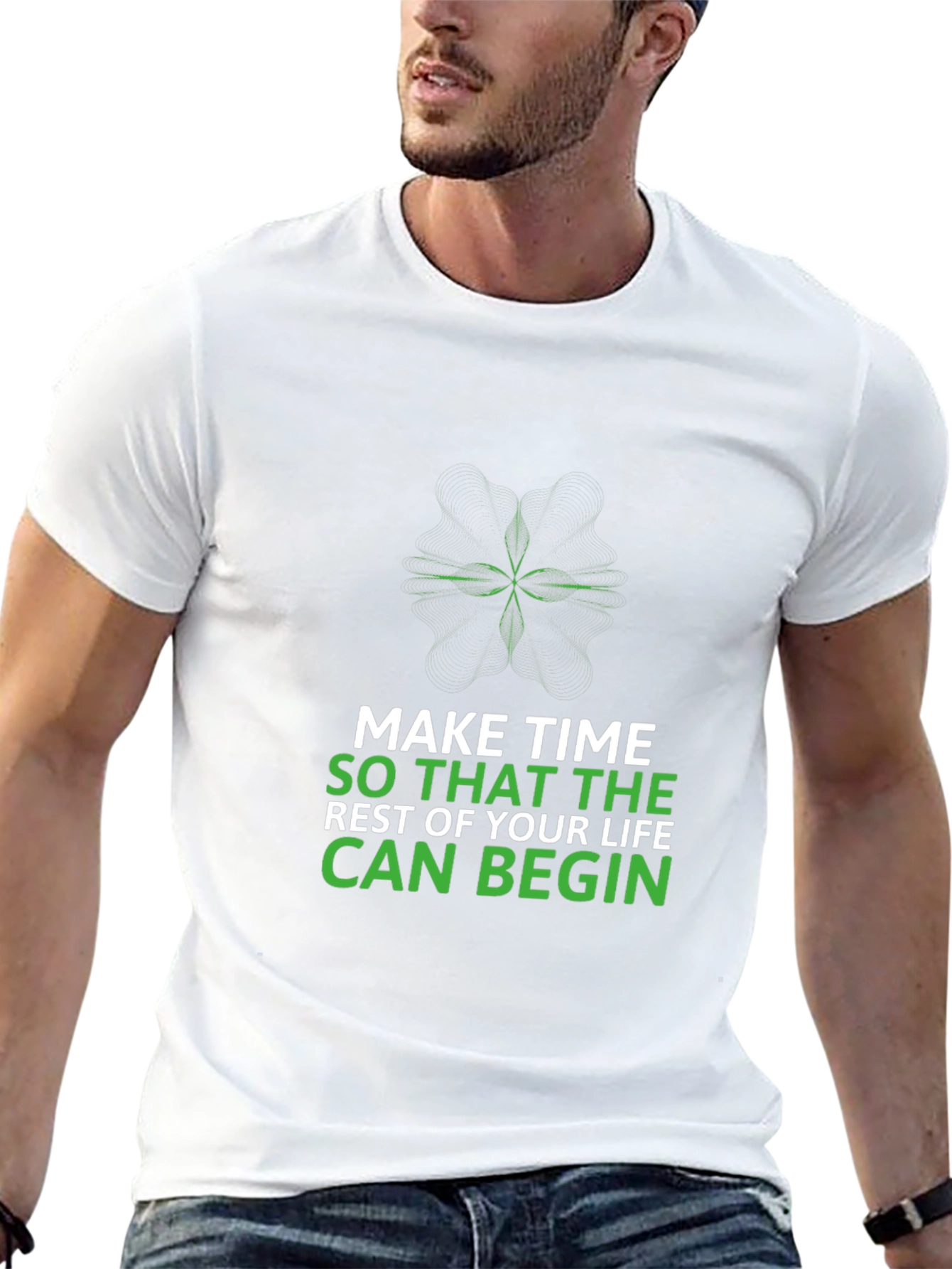 Make Time Graphic T-Shirt - Motivational Design