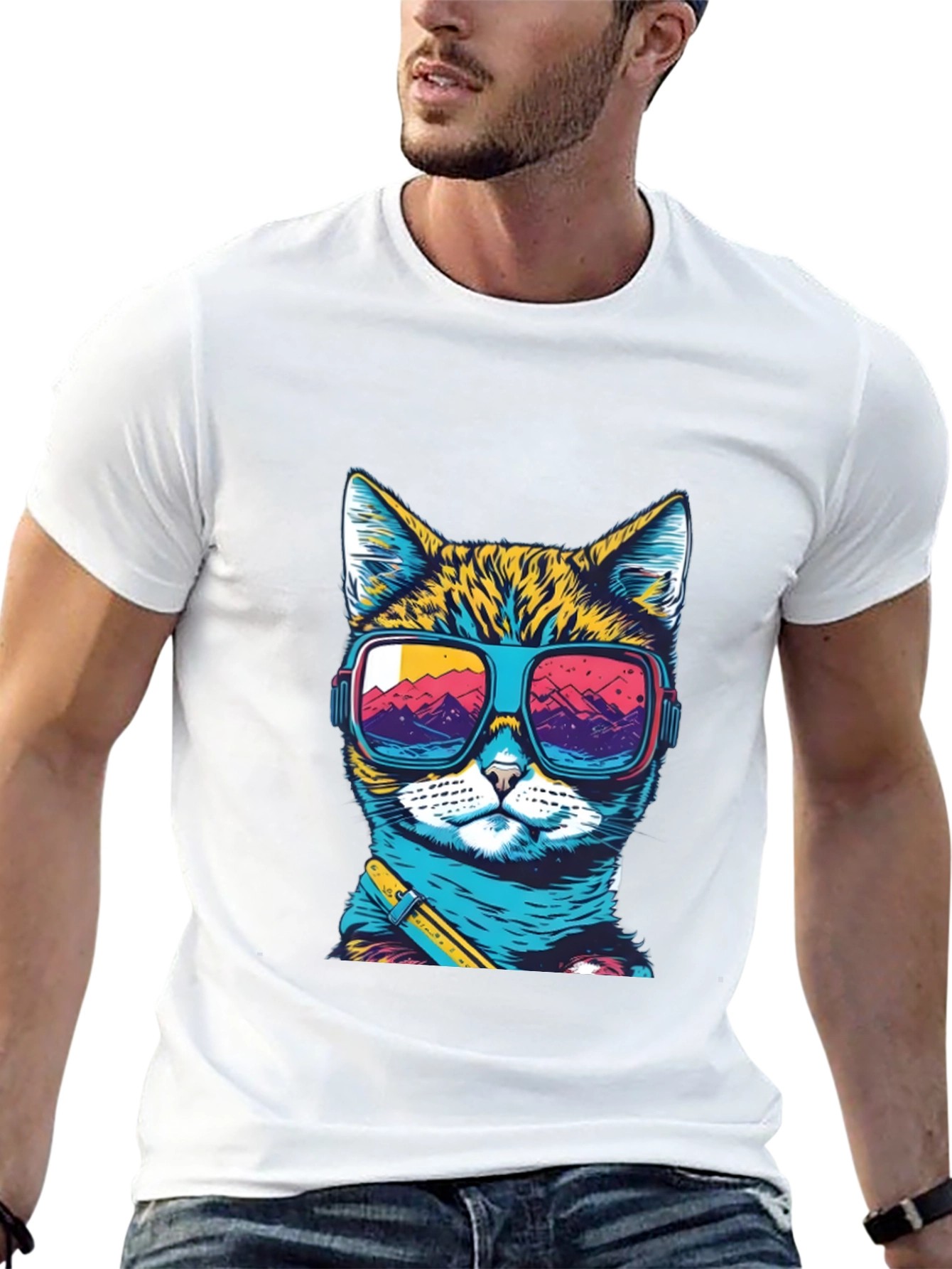 Cool Cat T-Shirt: Retro Sunglasses Graphic Tee