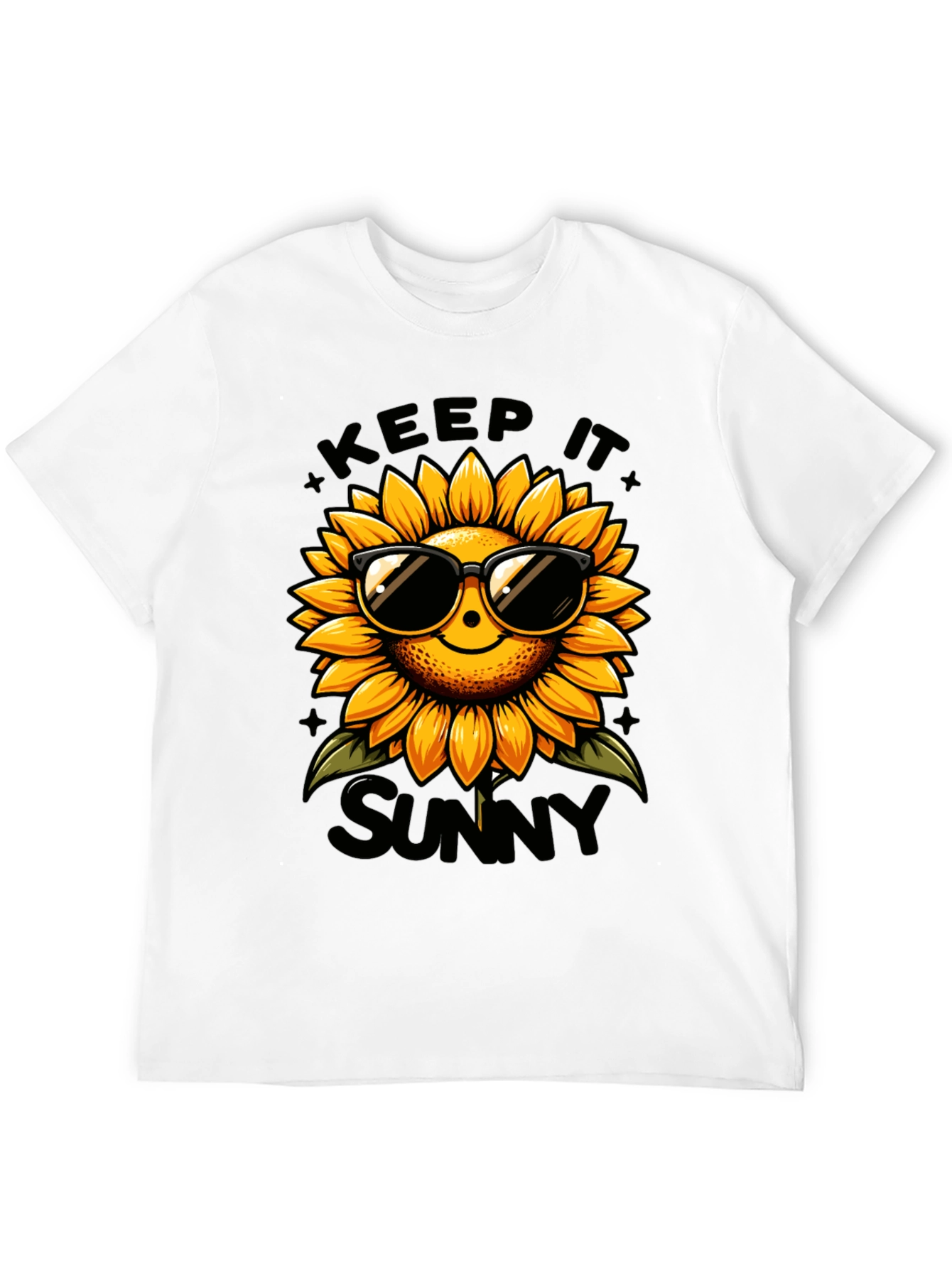 Keep It Sunny Sunflower Graphic Tee - Black