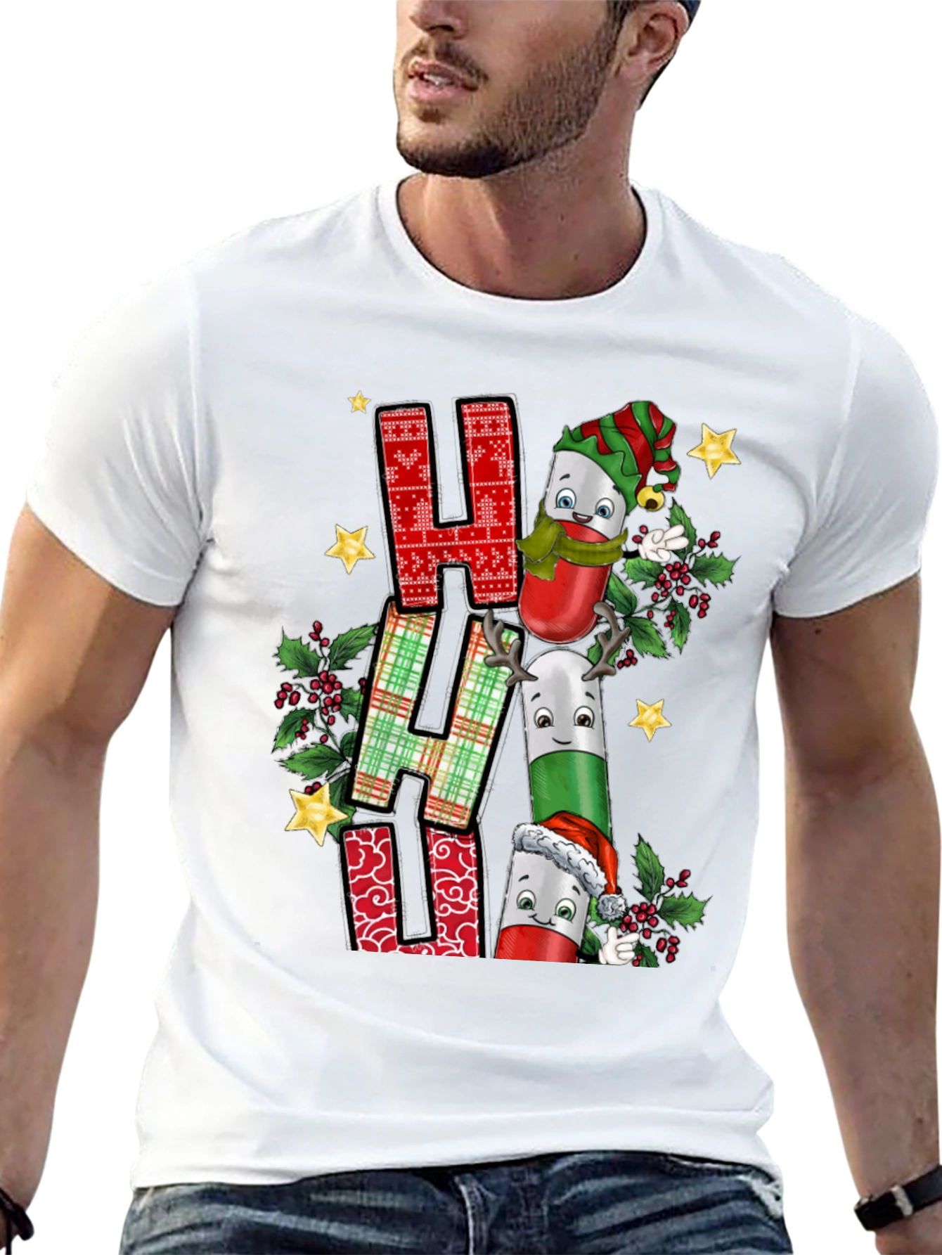 Festive HA HA HA Pills Christmas Graphic Tee
