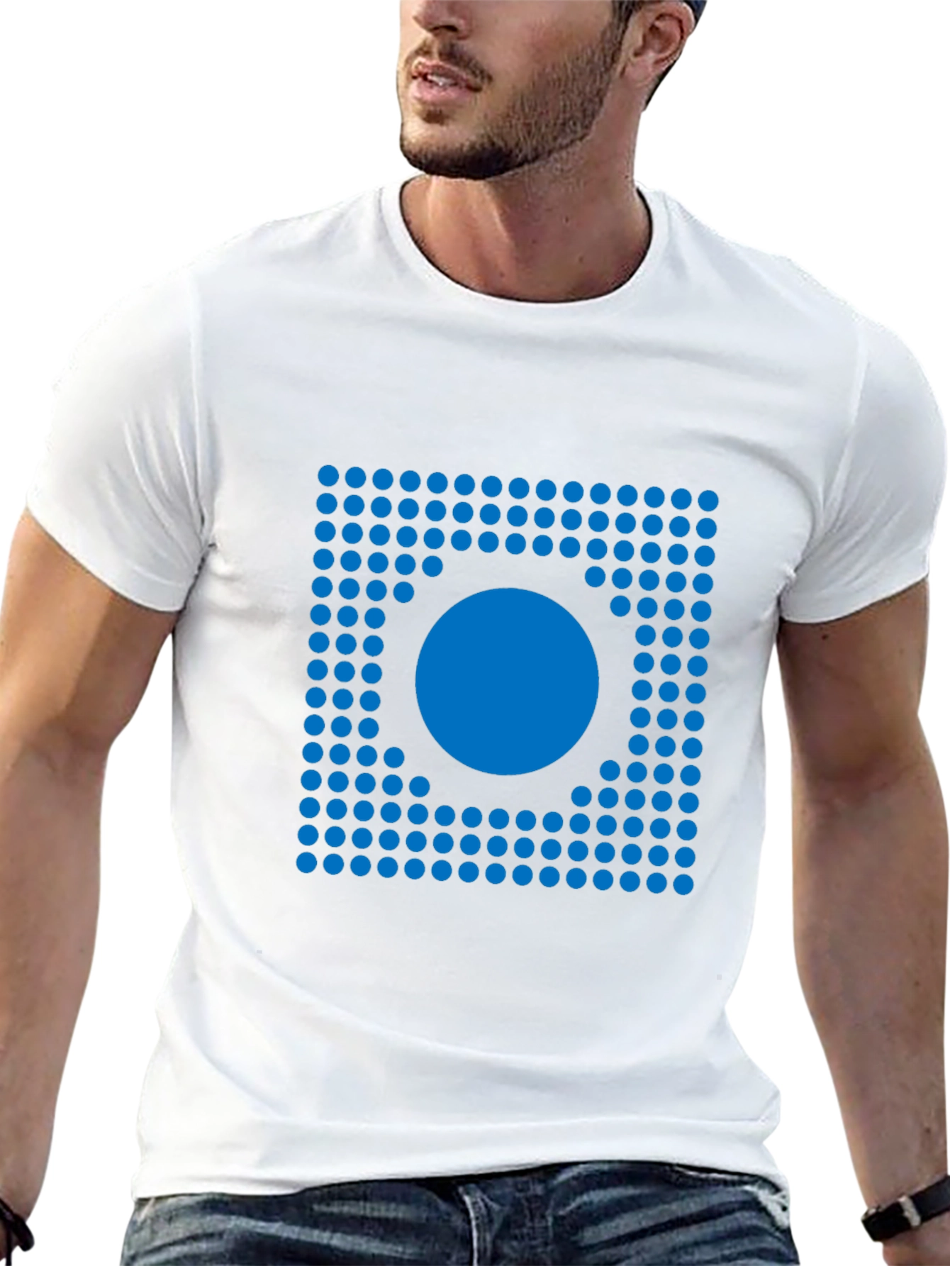 Abstract Circle Graphic Print Black T-Shirt