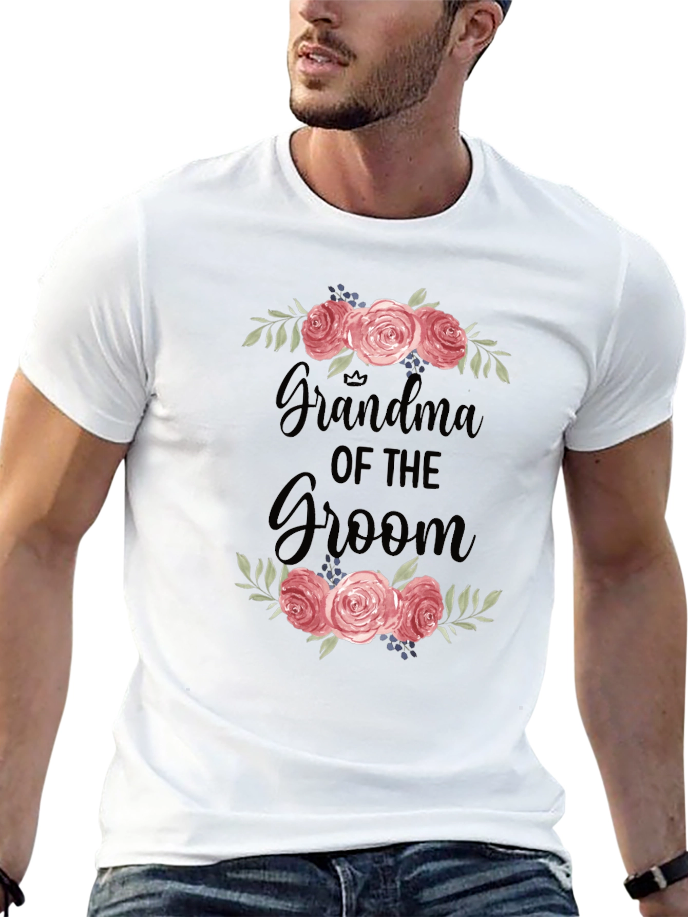 Grandma of the Groom Floral Graphic Tee