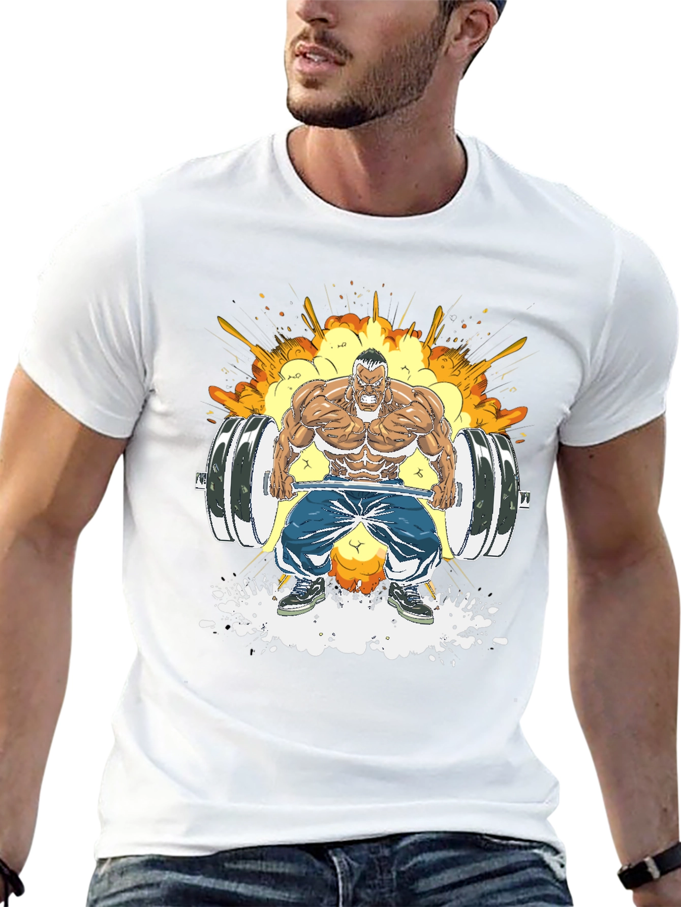 Weightlifting Cartoon Graphic Tee