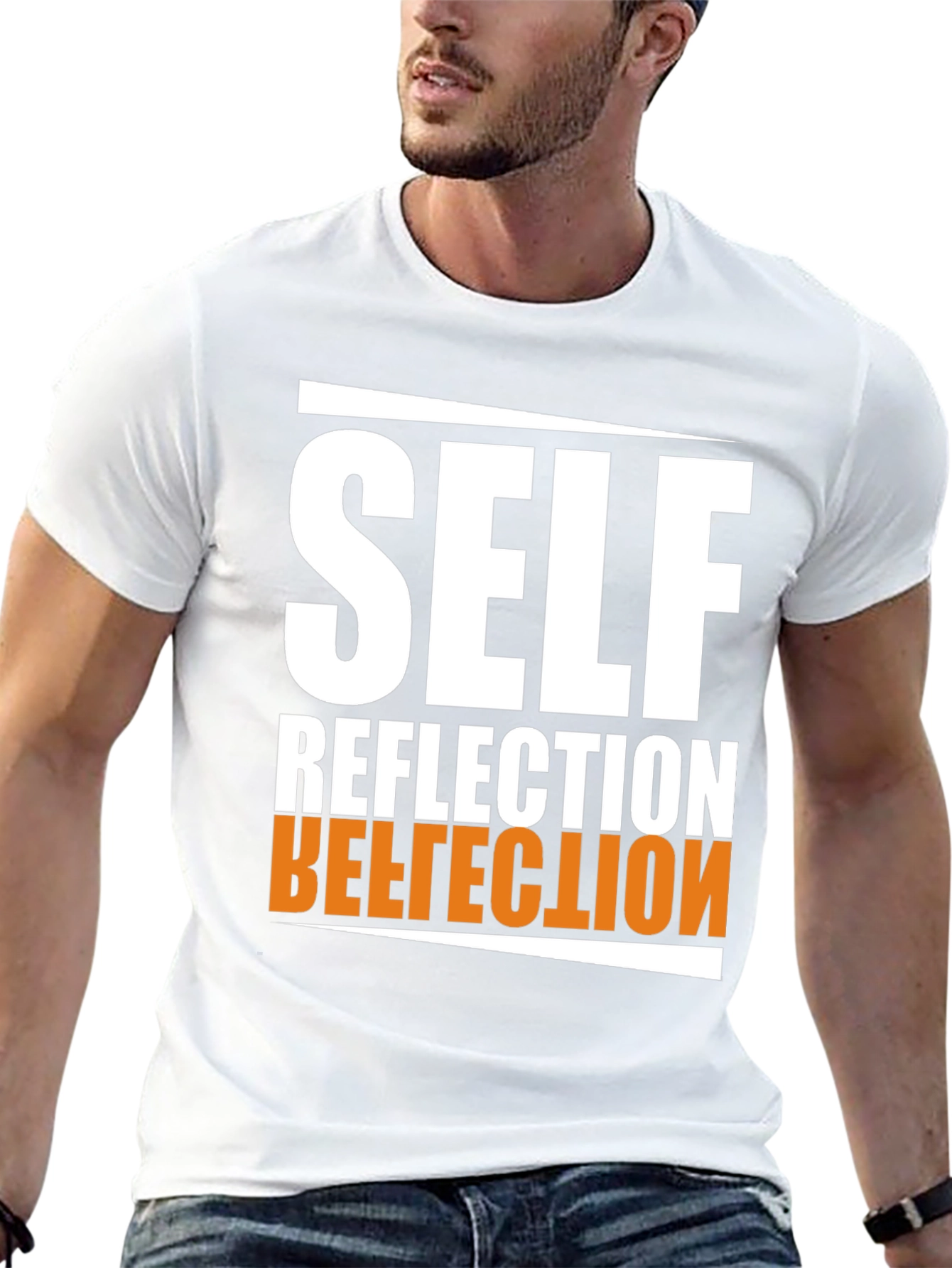 Self Reflection Graphic Tee - Black Cotton Blend