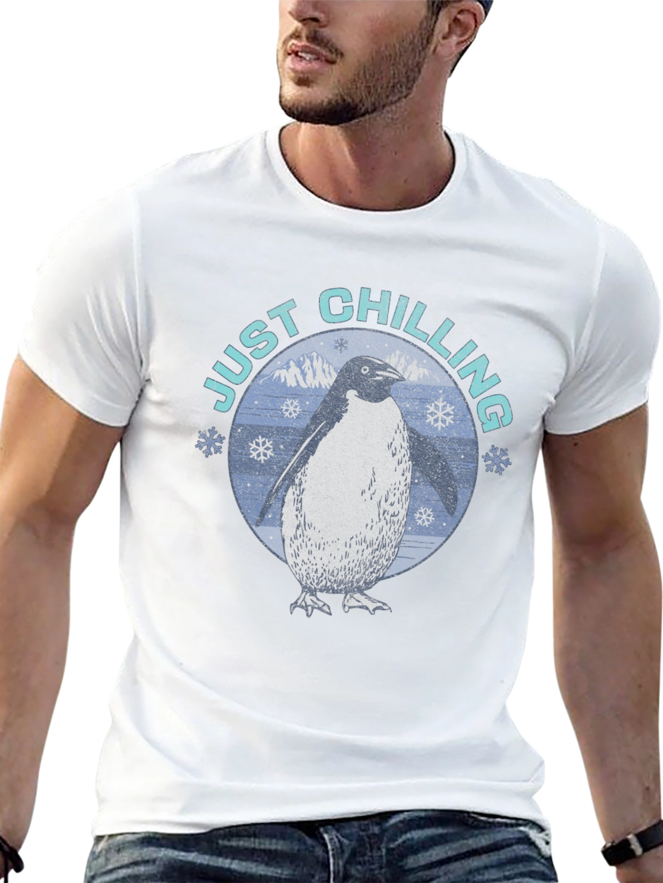 Just Chilling Penguin Graphic T-Shirt