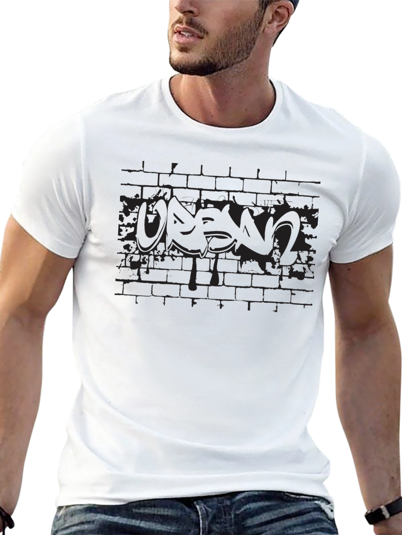 Urban Graffiti Graphic Black T-Shirt