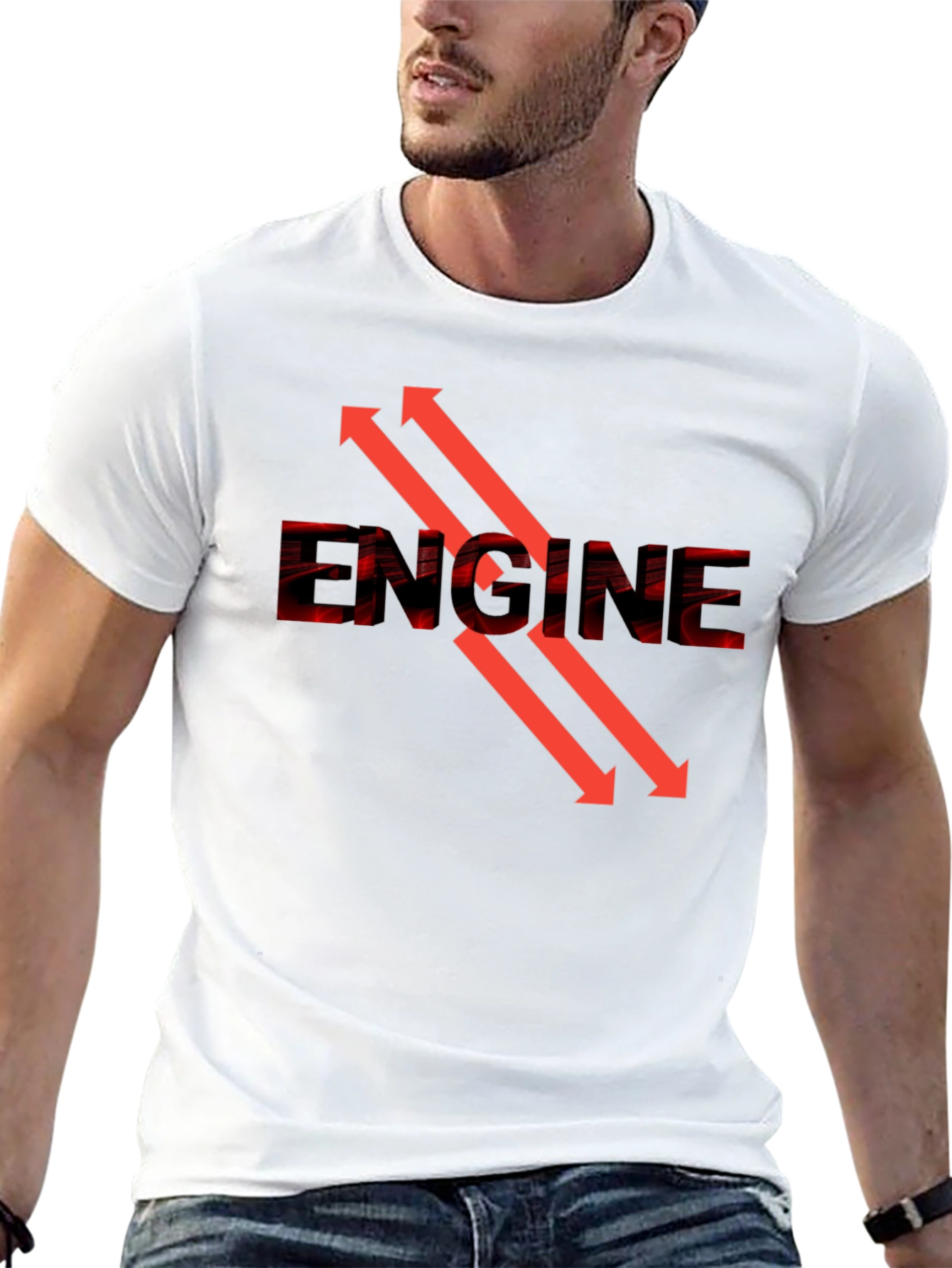 Engine Arrow Graphic Tee - Cool Automotive Design