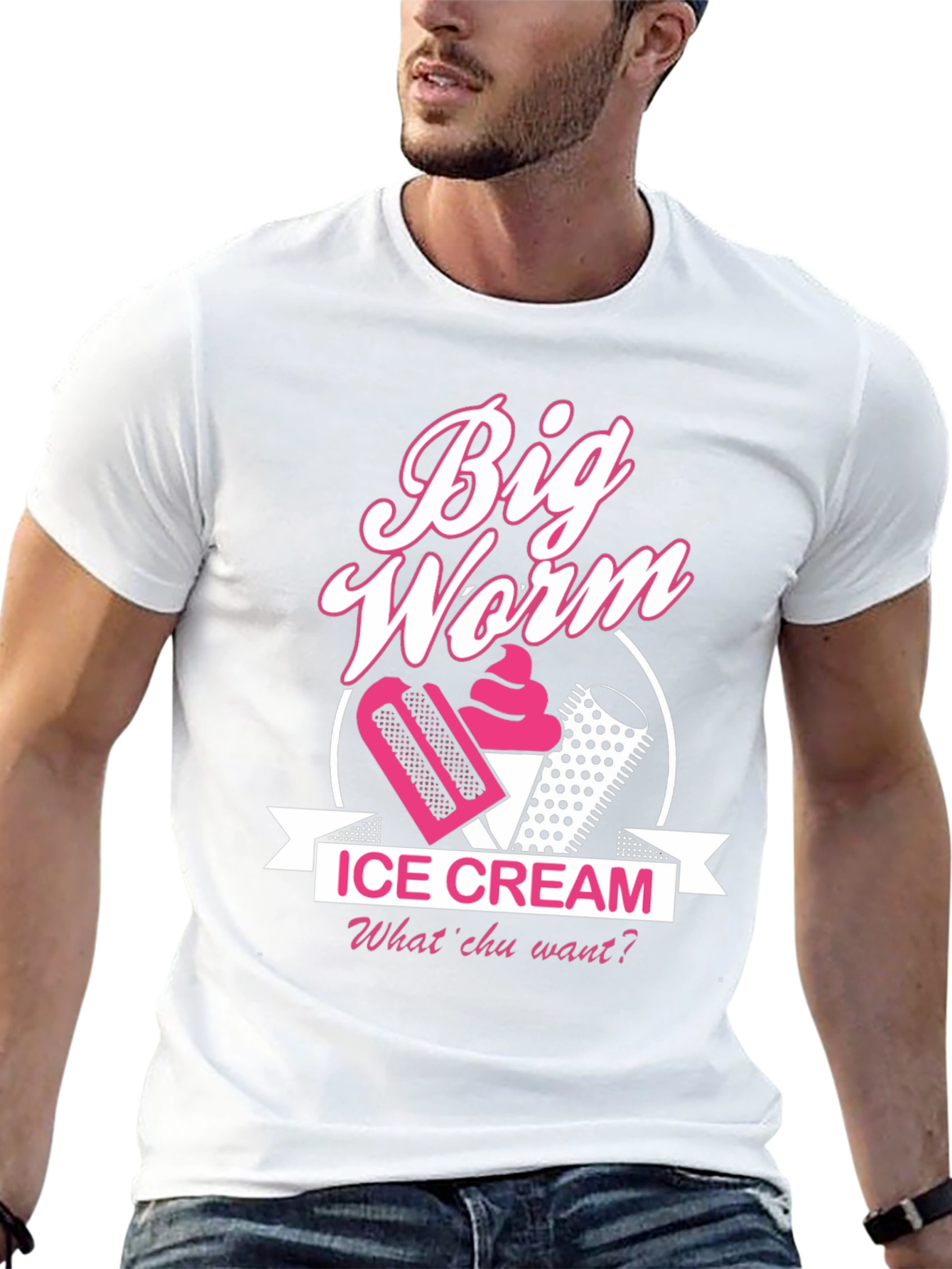 Big Worm Ice Cream Black T-Shirt