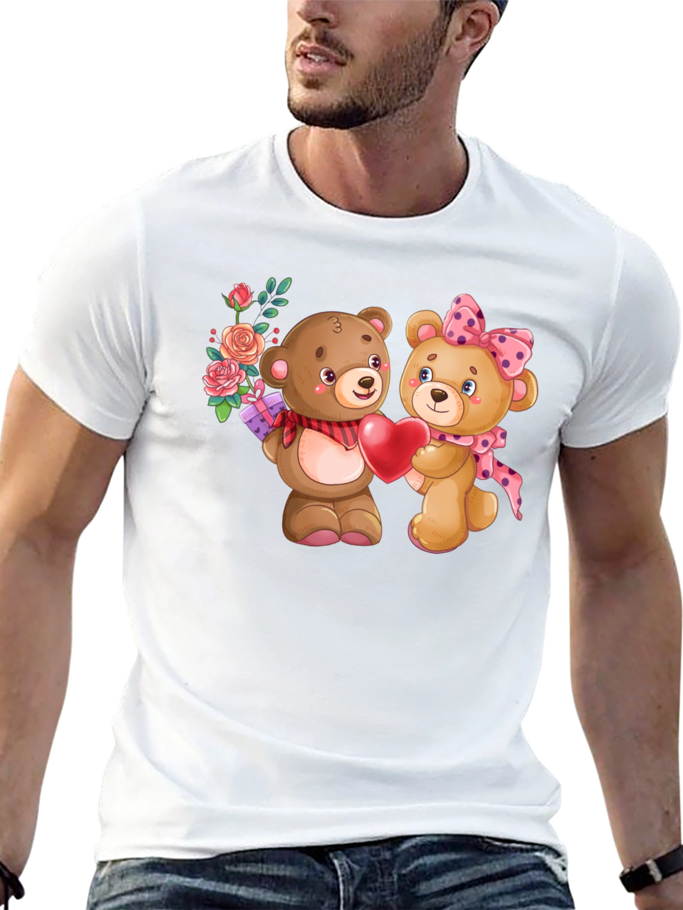 Cute Teddy Bear Couple Valentines Day T-Shirt