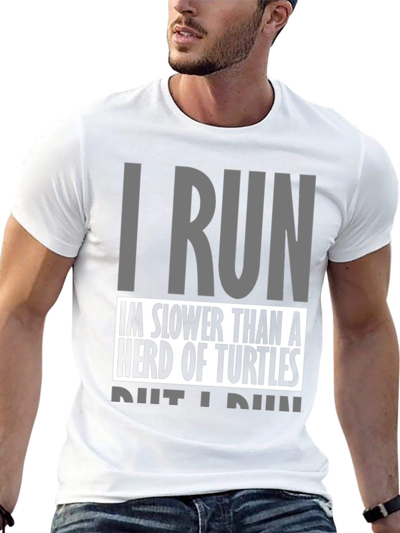 I Run Slower Than Turtles Black Graphic Tee