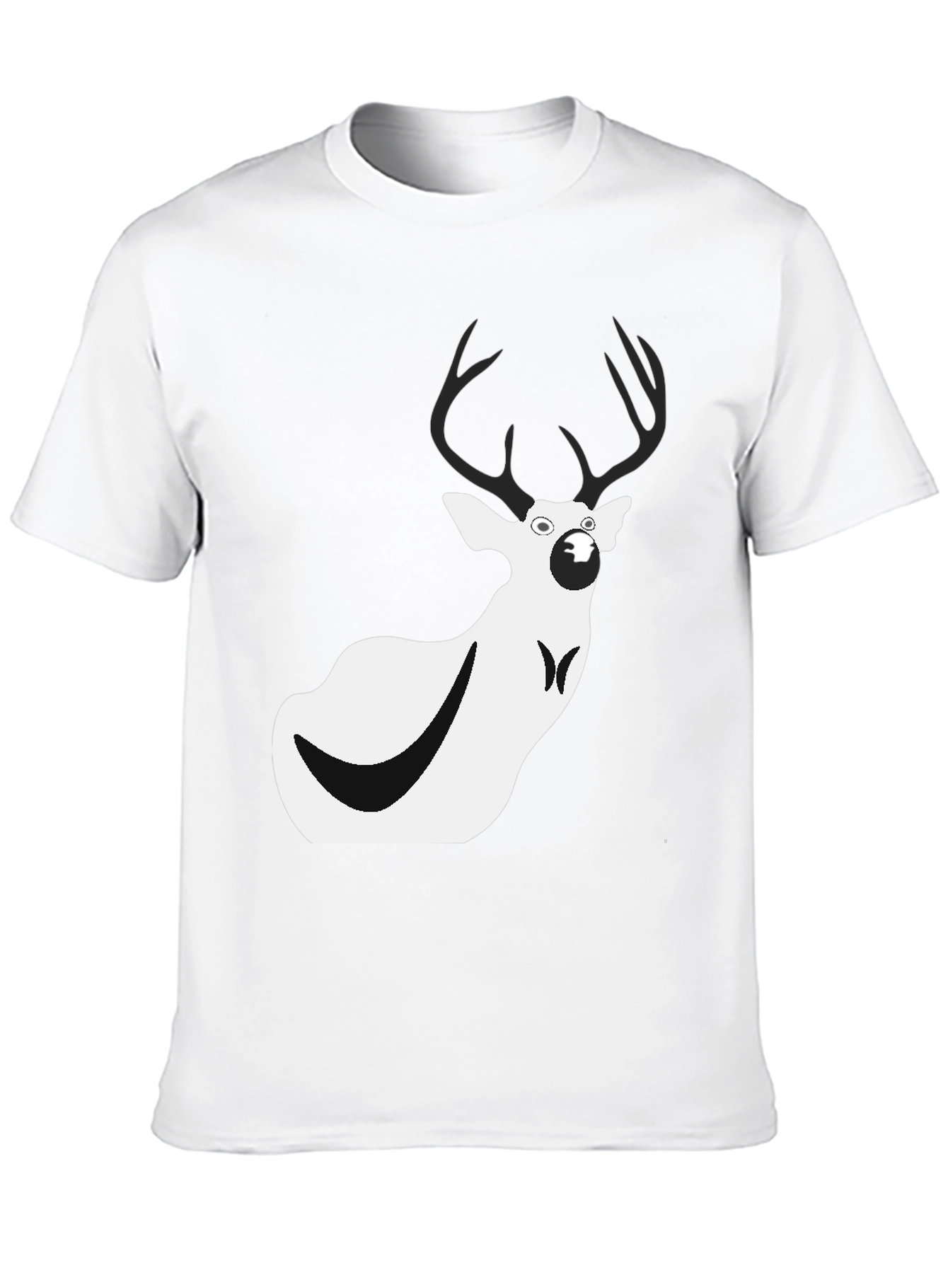 Funny Deer Graphic Tee - Mens Black T-Shirt