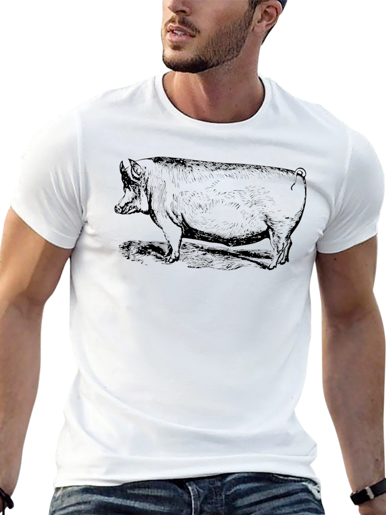 Black Pig Graphic T-Shirt - Unique Design