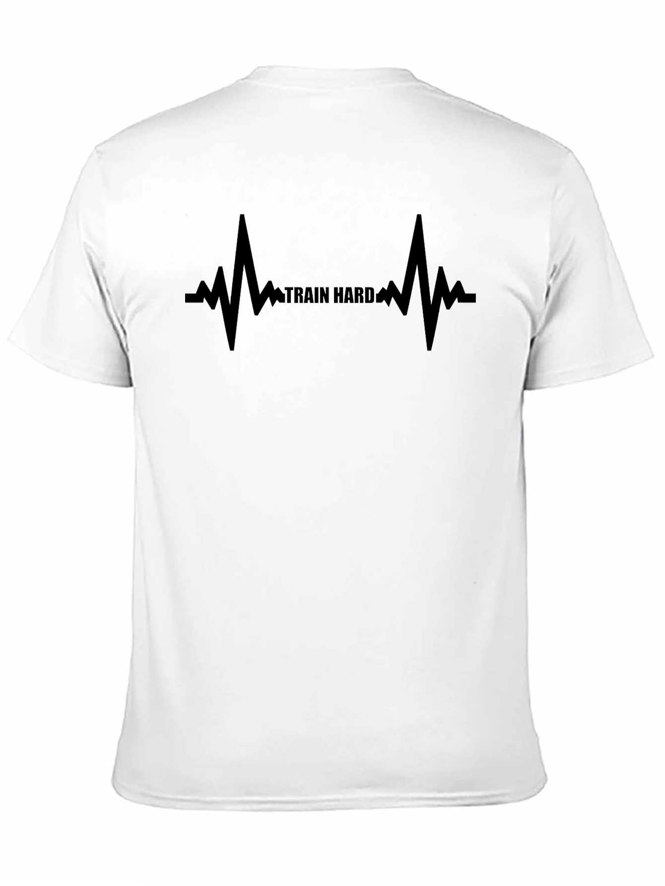Train Hard Heartbeat Graphic T-Shirt - Black
