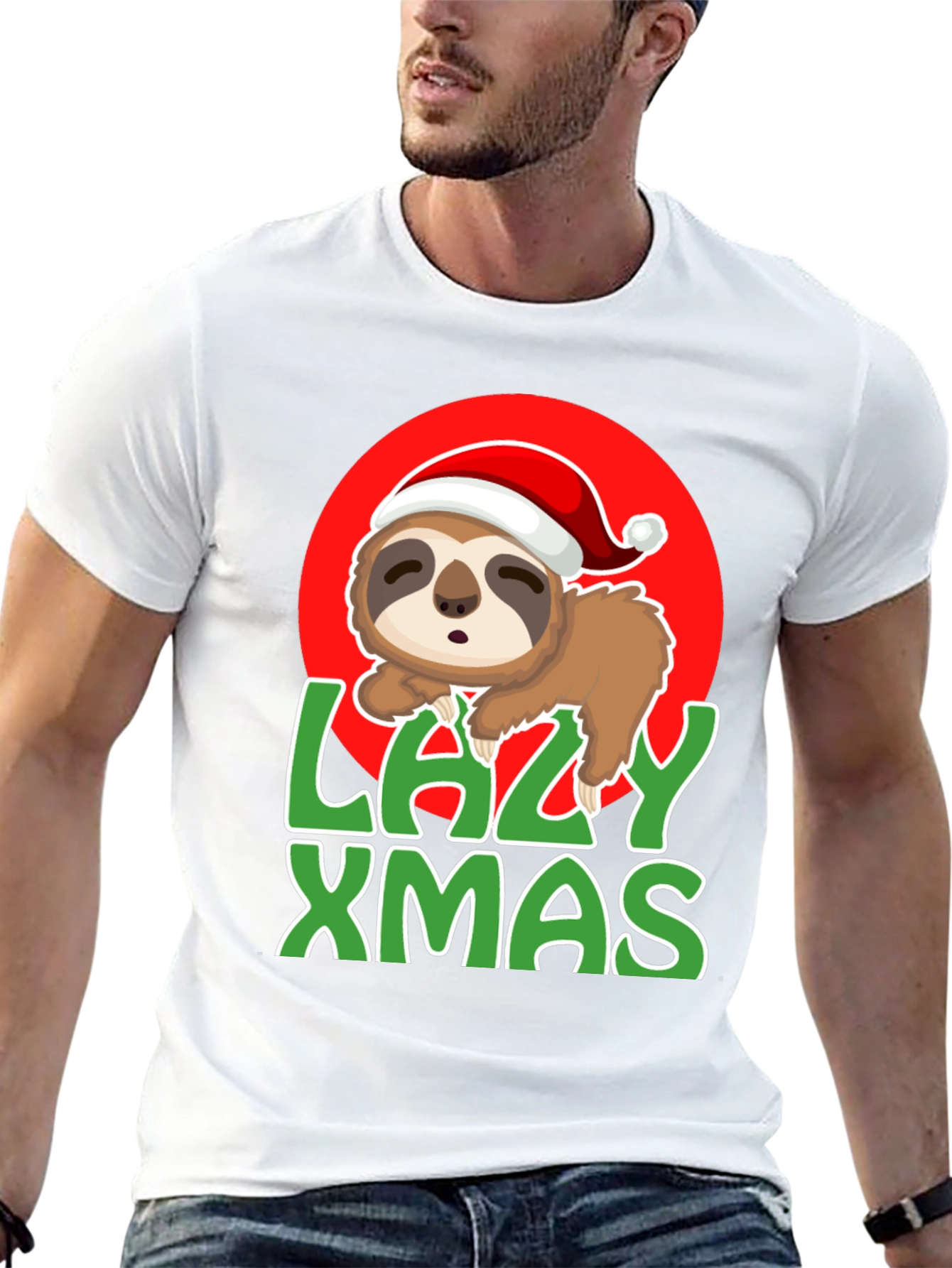 Lazy Xmas Sloth Graphic Tee
