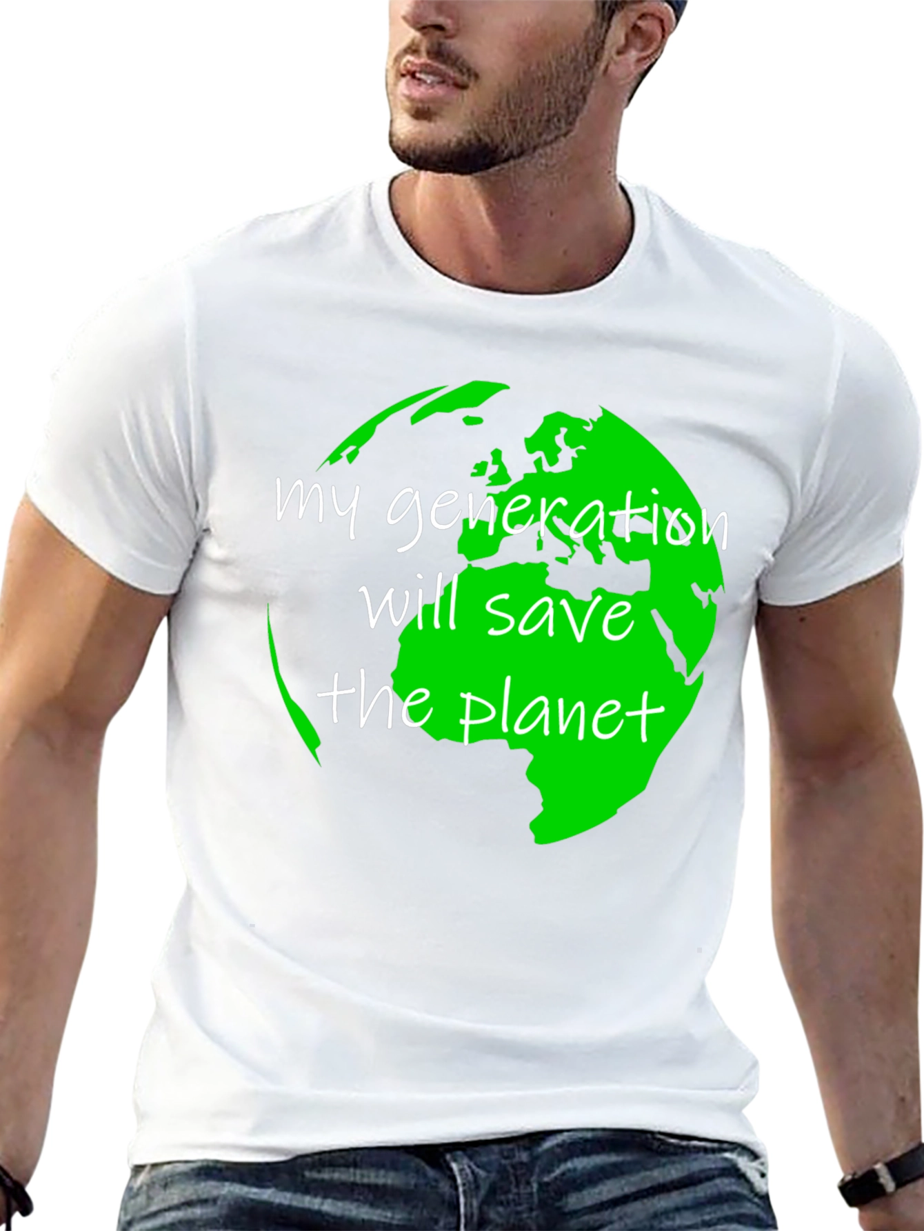 Eco-Friendly Save the Planet Graphic T-Shirt