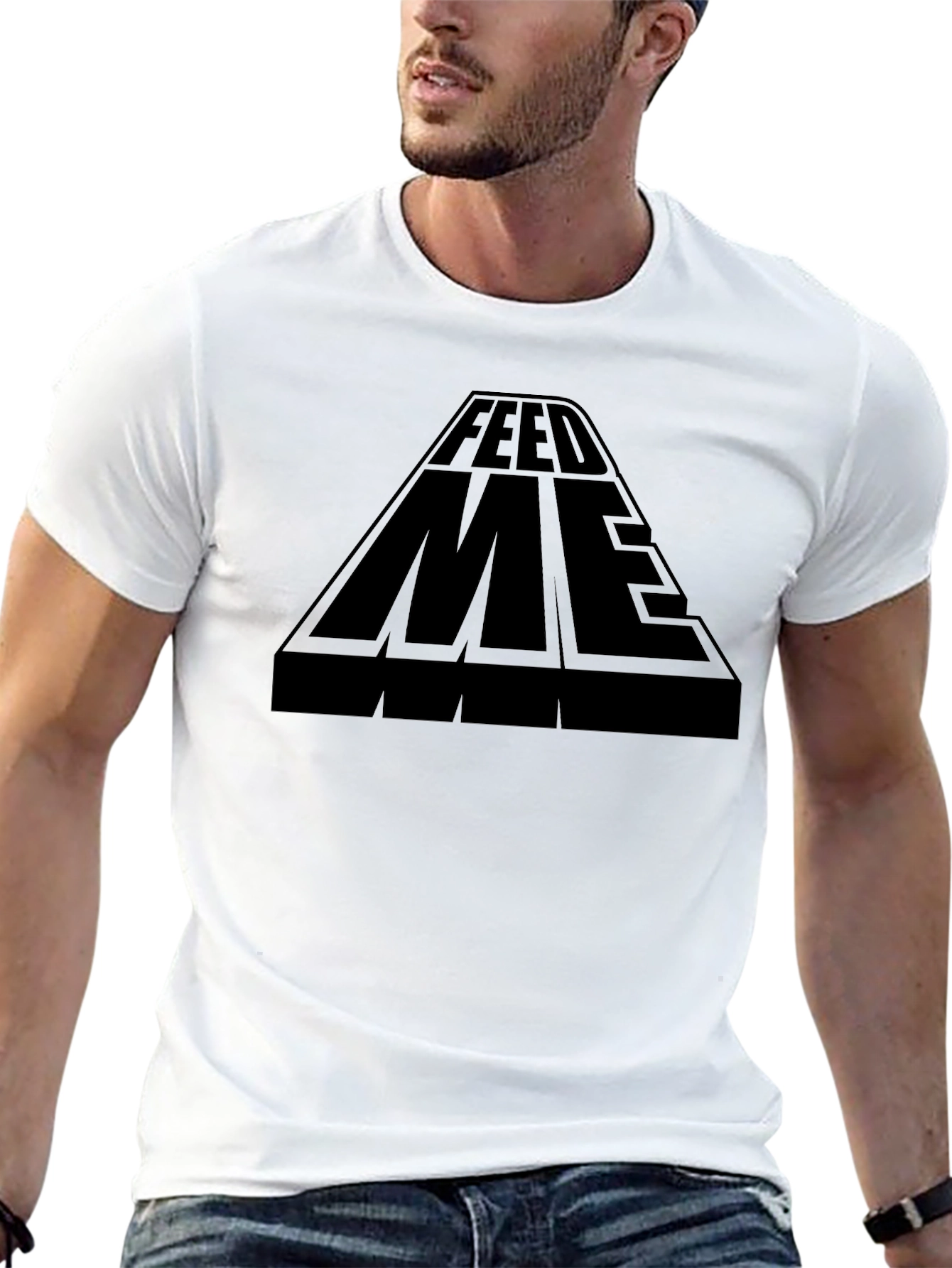 Feed Me Graphic Tee - Black Cotton T-Shirt