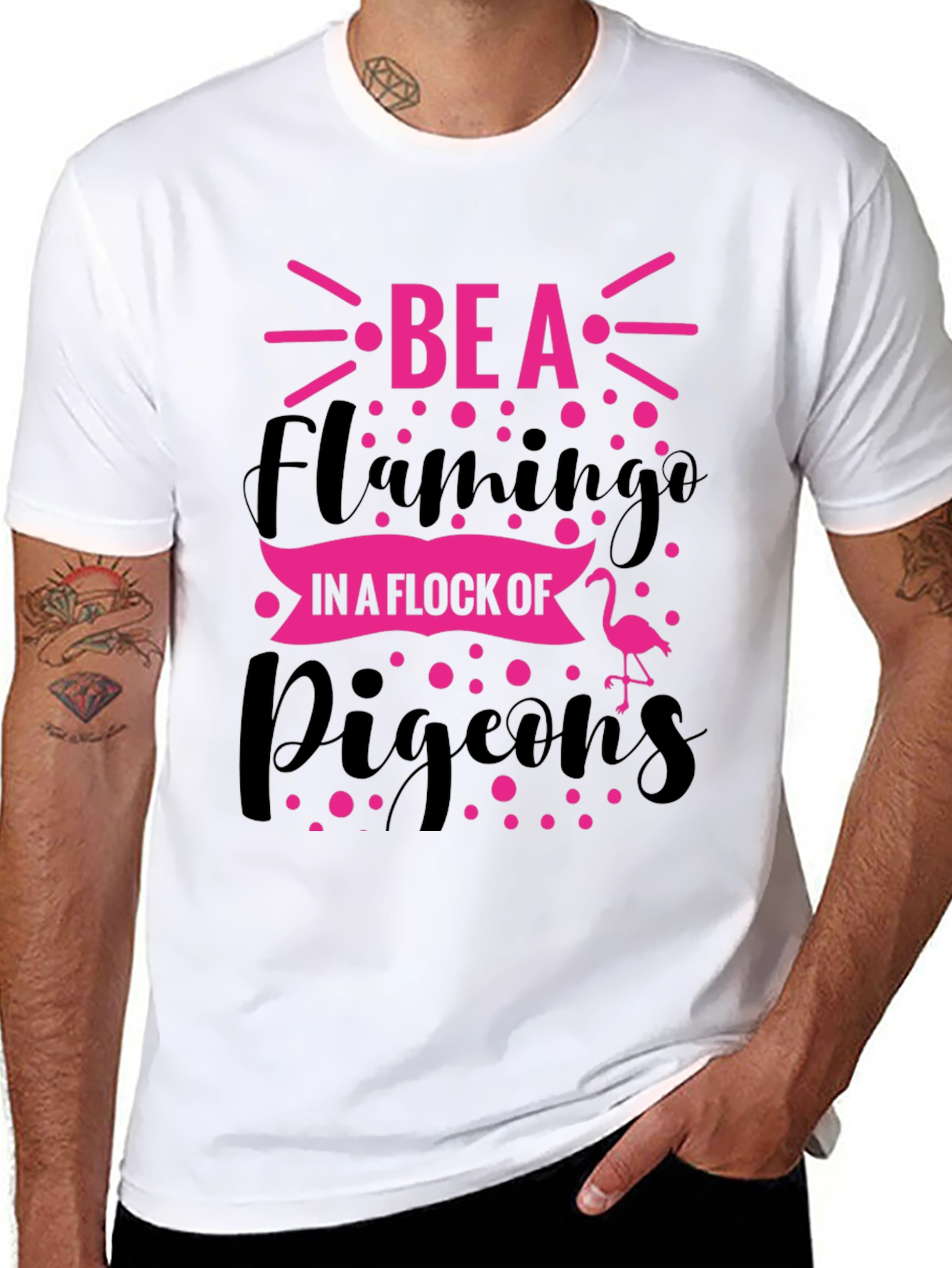Be a Flamingo Graphic Tee - Black T-Shirt