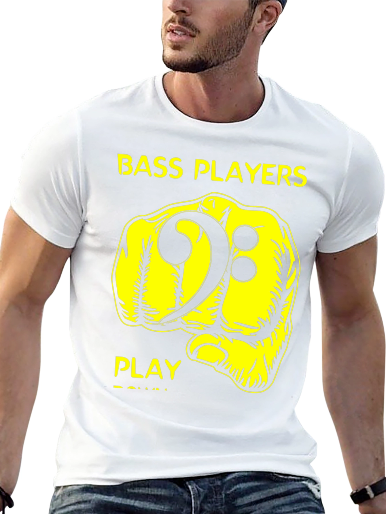 Bass Players Fist Bump Black Graphic T-Shirt