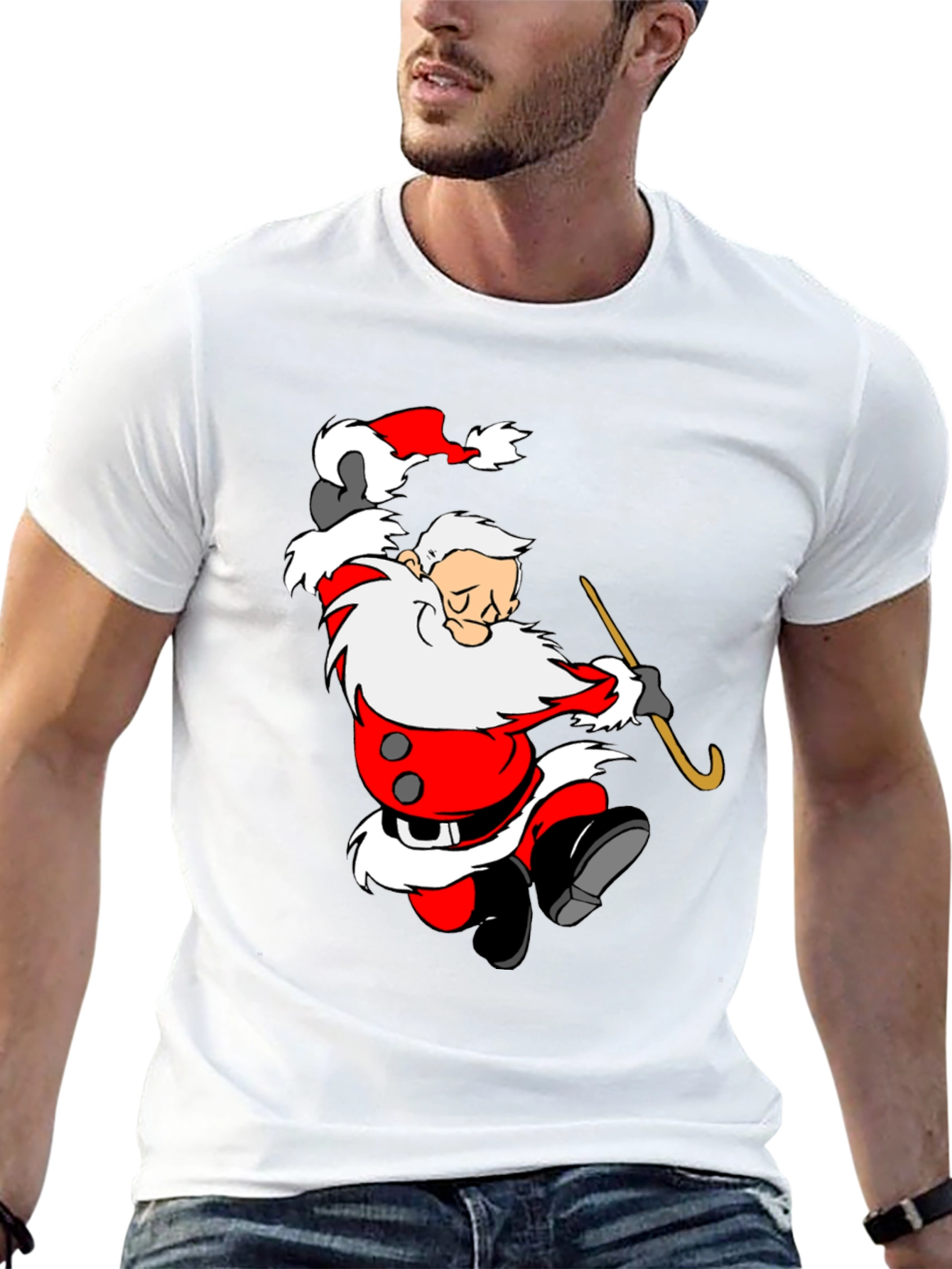 Cartoon Santa Graphic T-Shirt