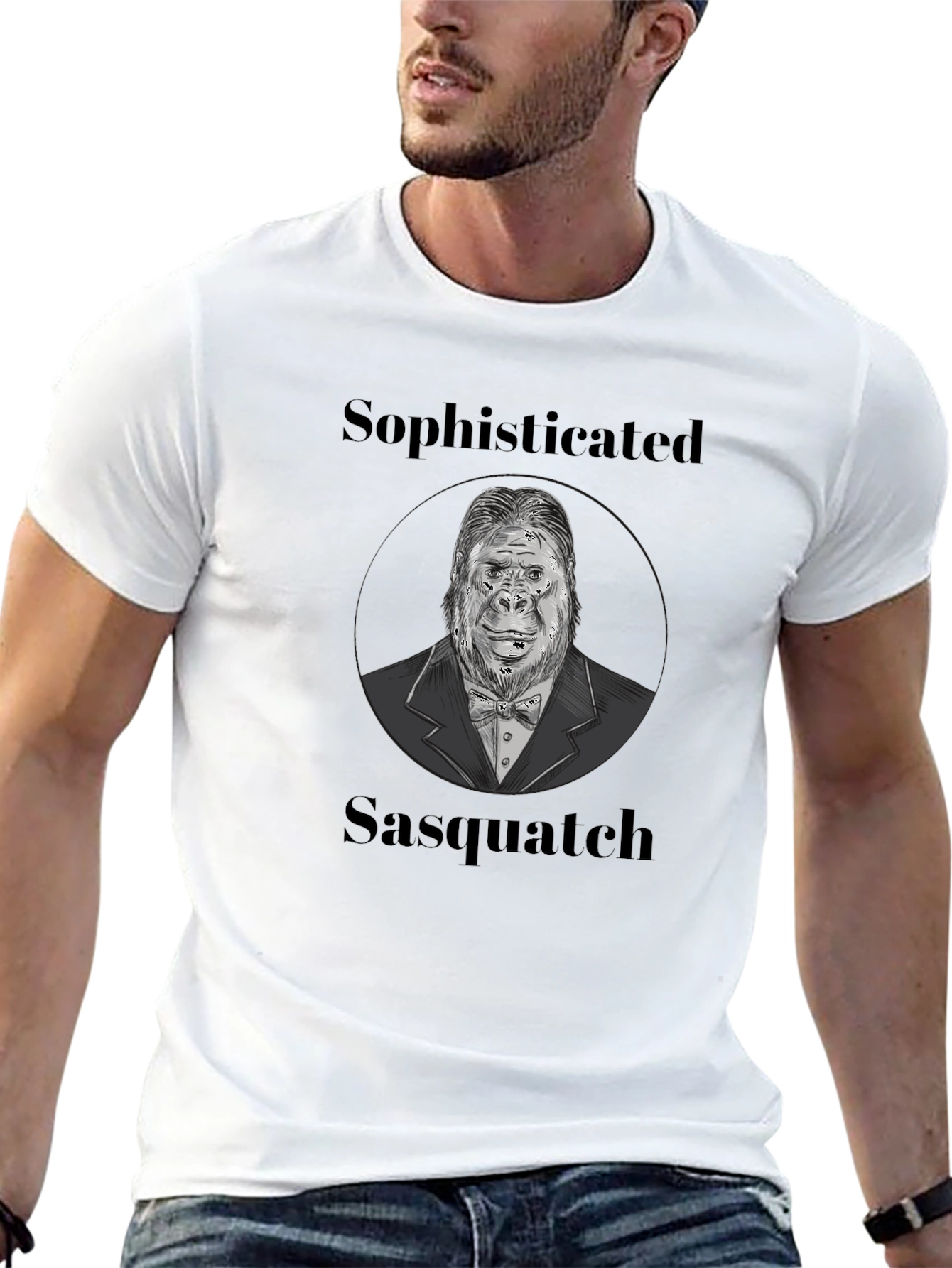 Sophisticated Sasquatch Graphic Tee - Black