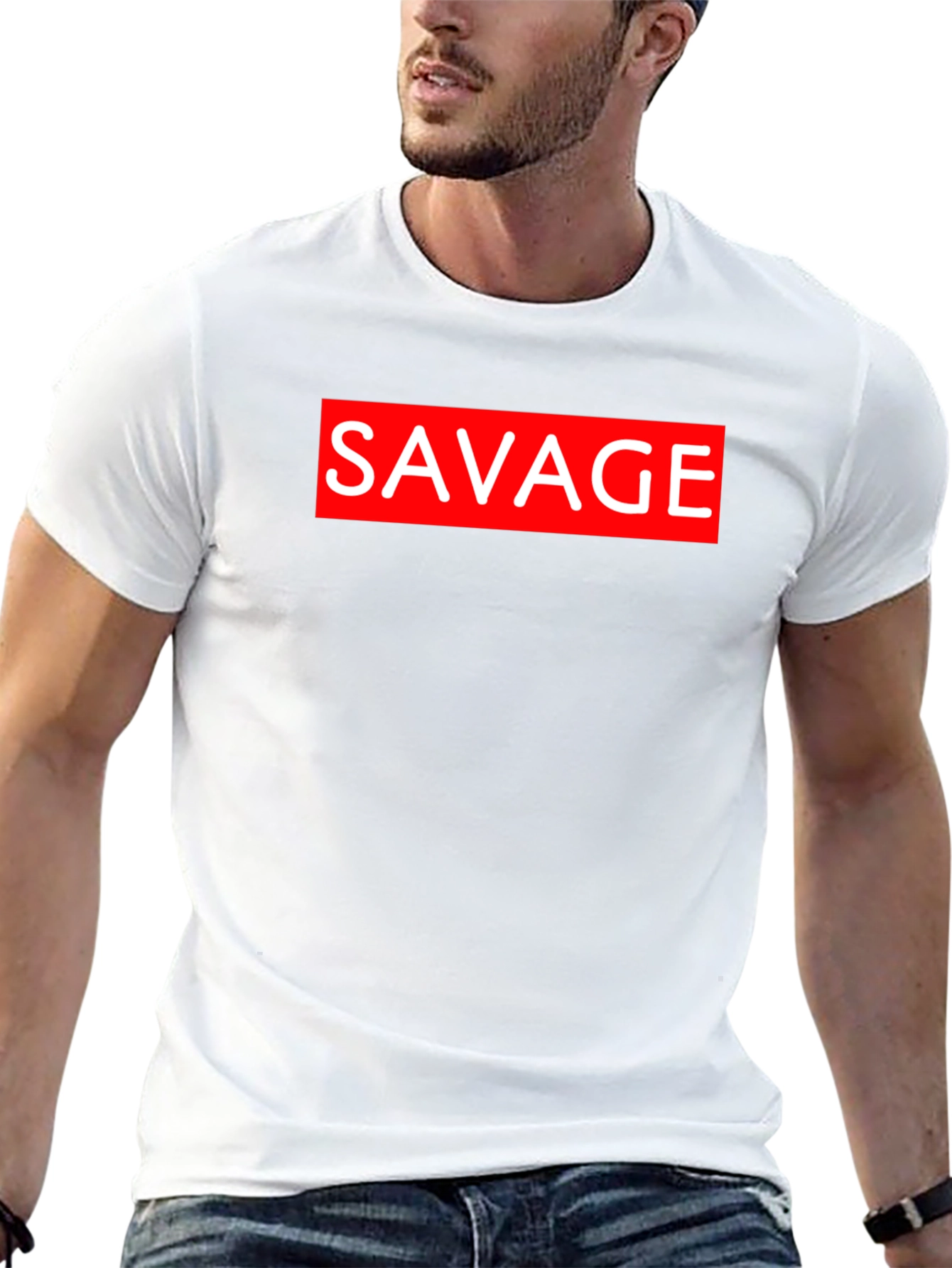 Savage Graphic Tee - Black Crew Neck T-Shirt