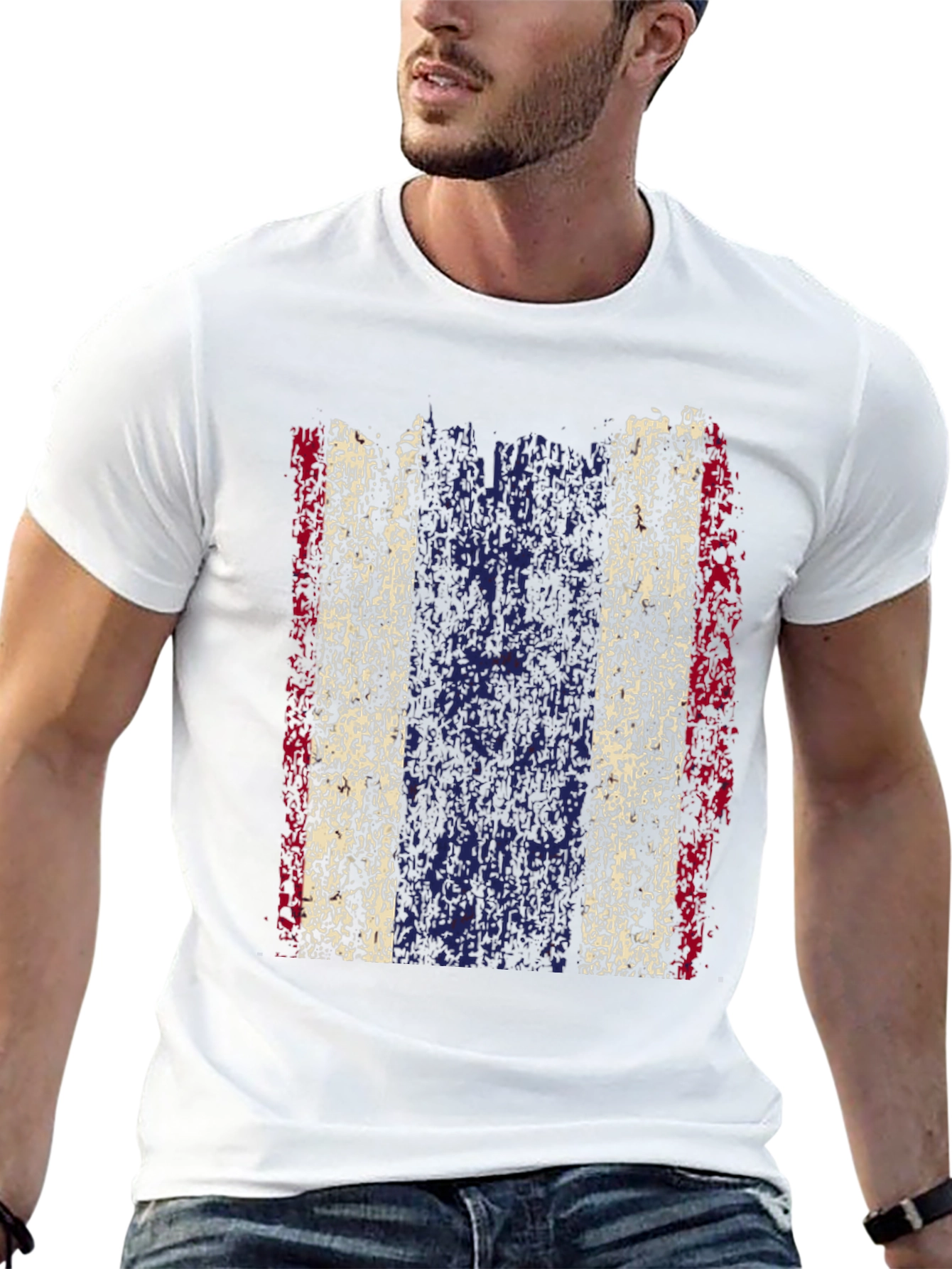 Distressed Thailand Flag Graphic Tee - Black Cotton T-Shirt