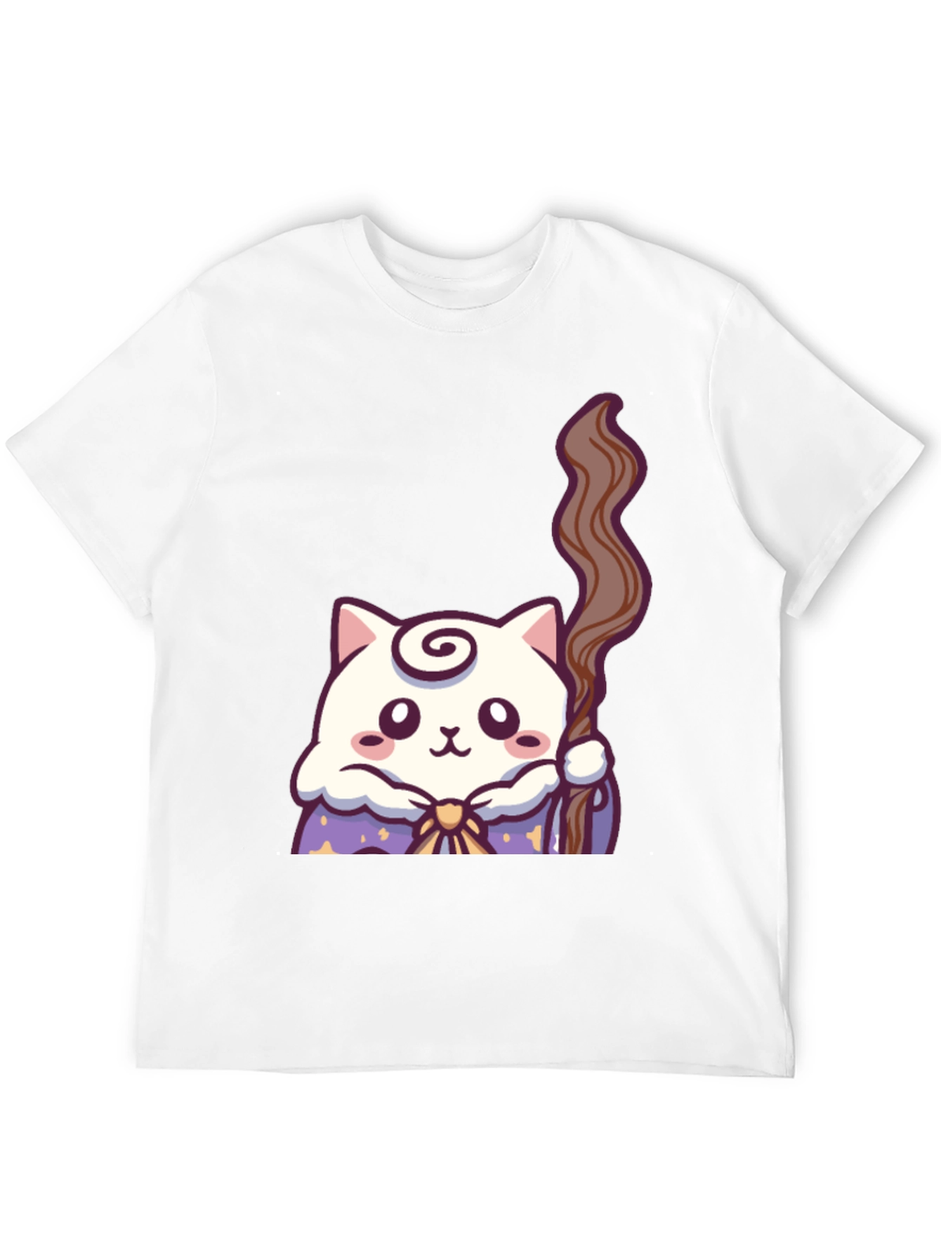 Wizard Cat Graphic T-Shirt - Black
