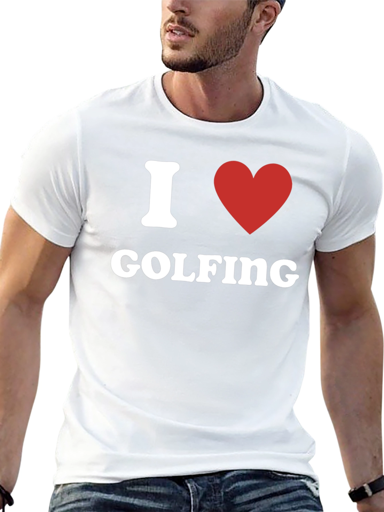 I Heart Golfing T-Shirt - Black Graphic Tee