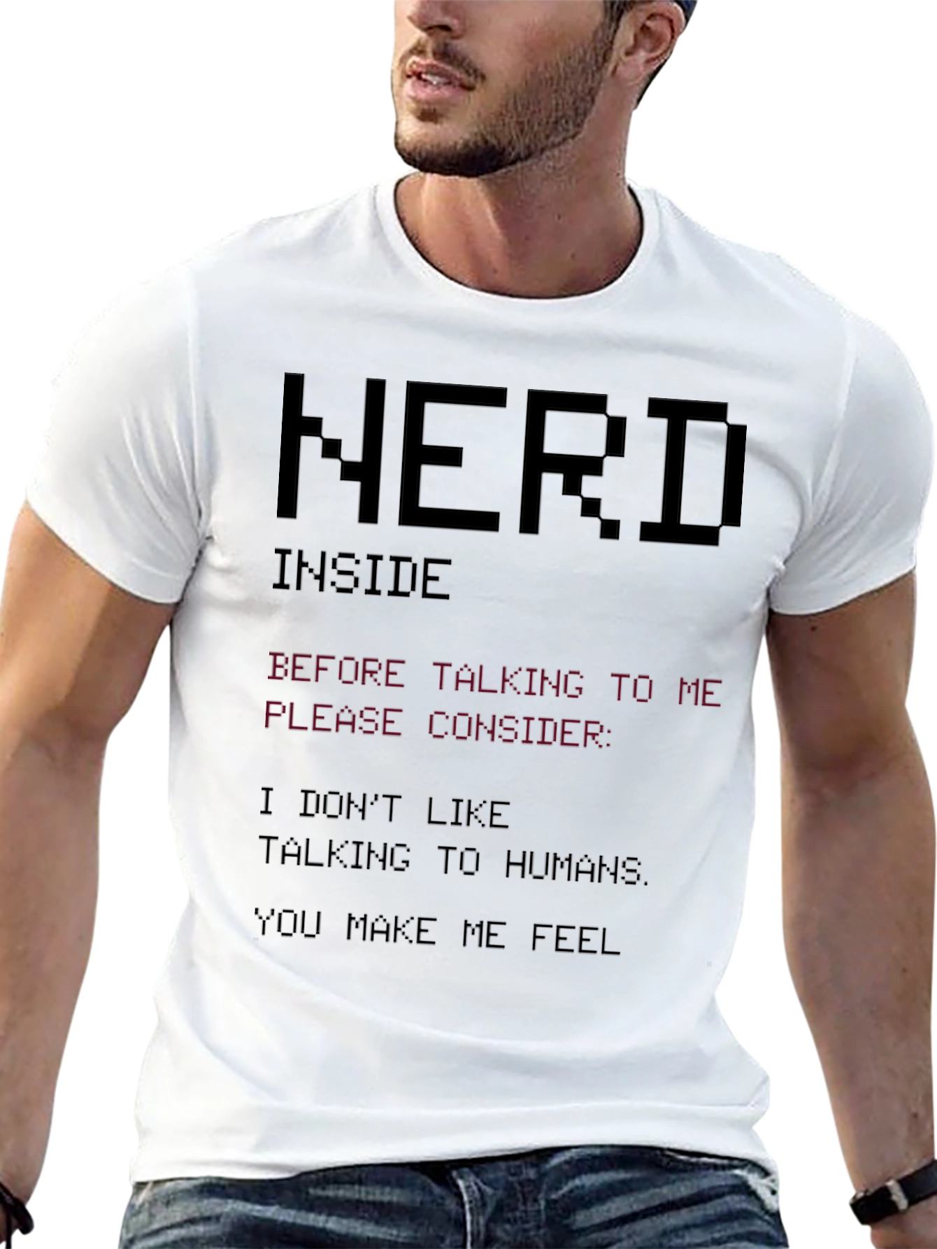 Nerd Inside Graphic Tee - Introvert Humor T-Shirt