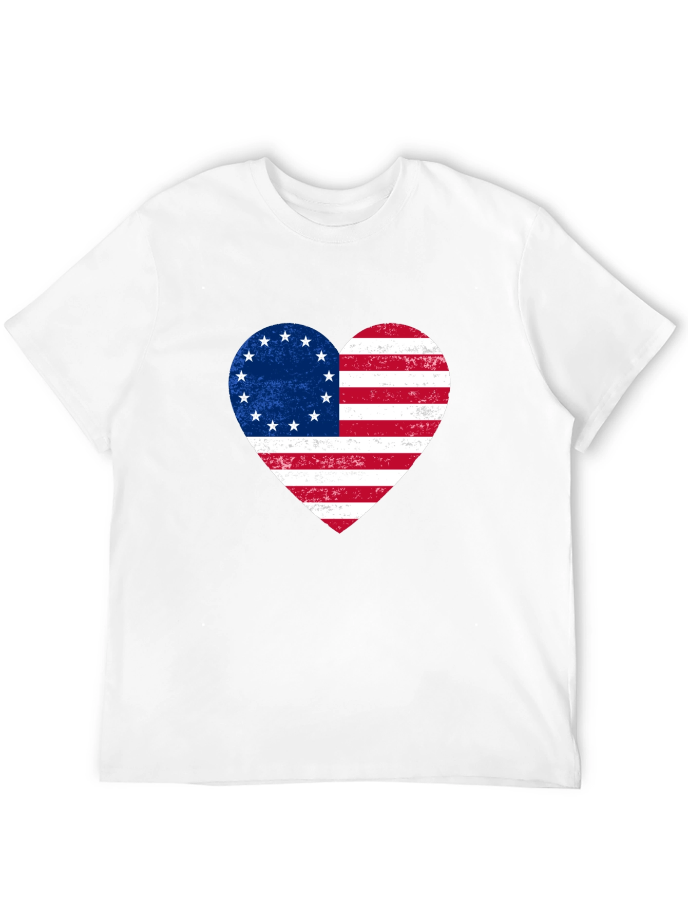 Patriotic American Flag Heart T-Shirt
