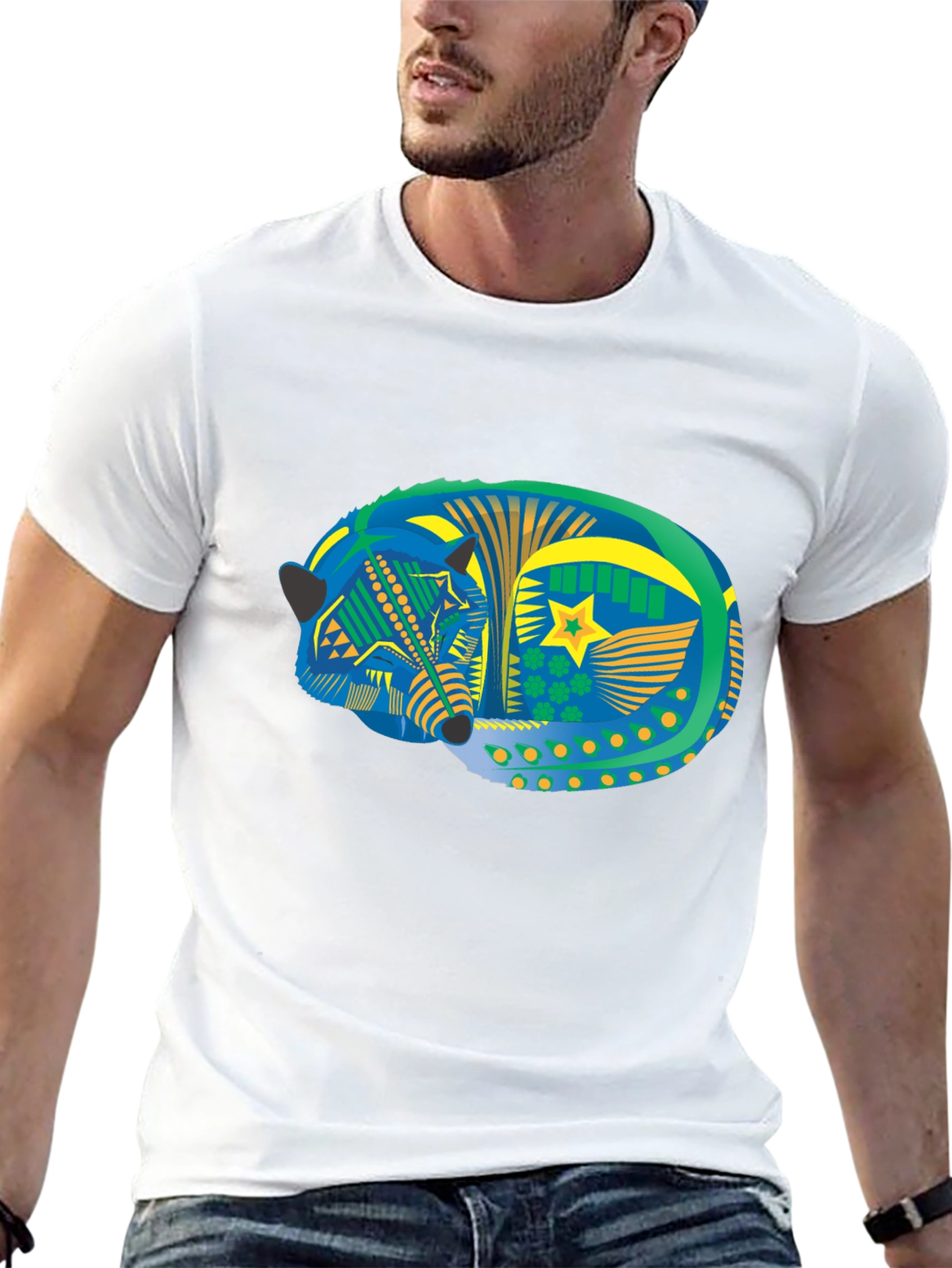 Aztec Fox Tee - Black Graphic T-Shirt