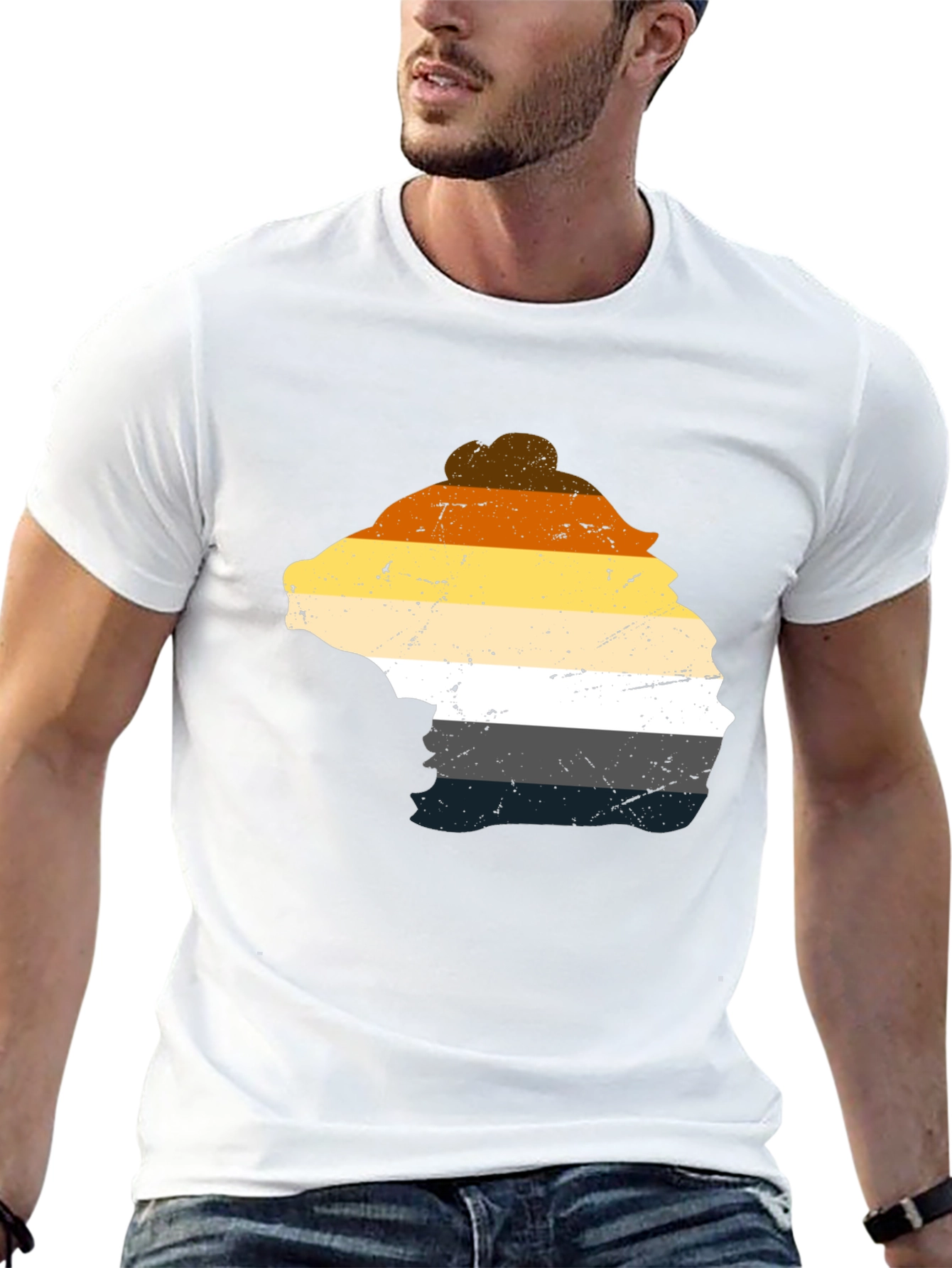 Bear Pride T-Shirt - Distressed LGBTQ+ Design