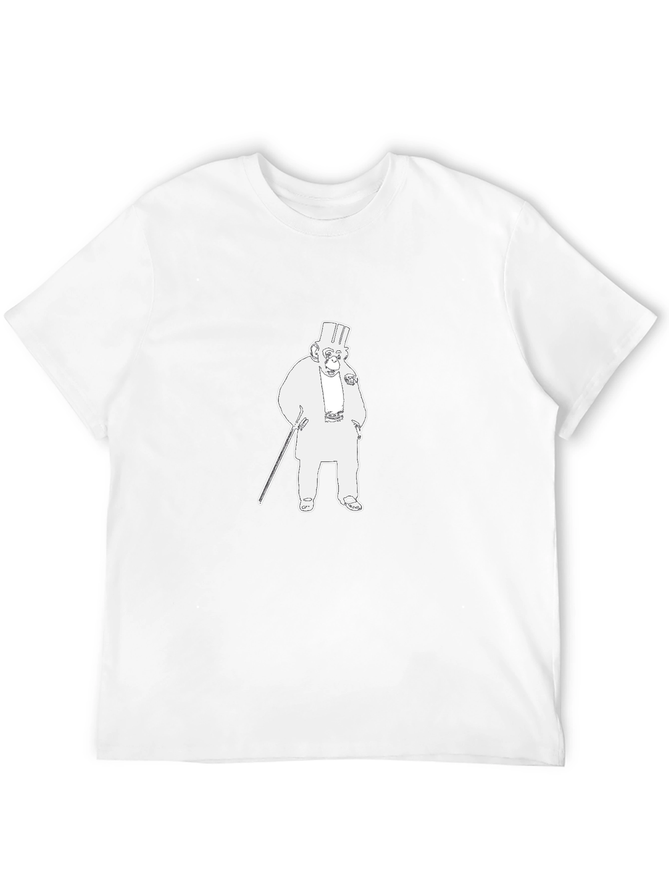 Stylish Black Tee with Illustrated Monkey Design