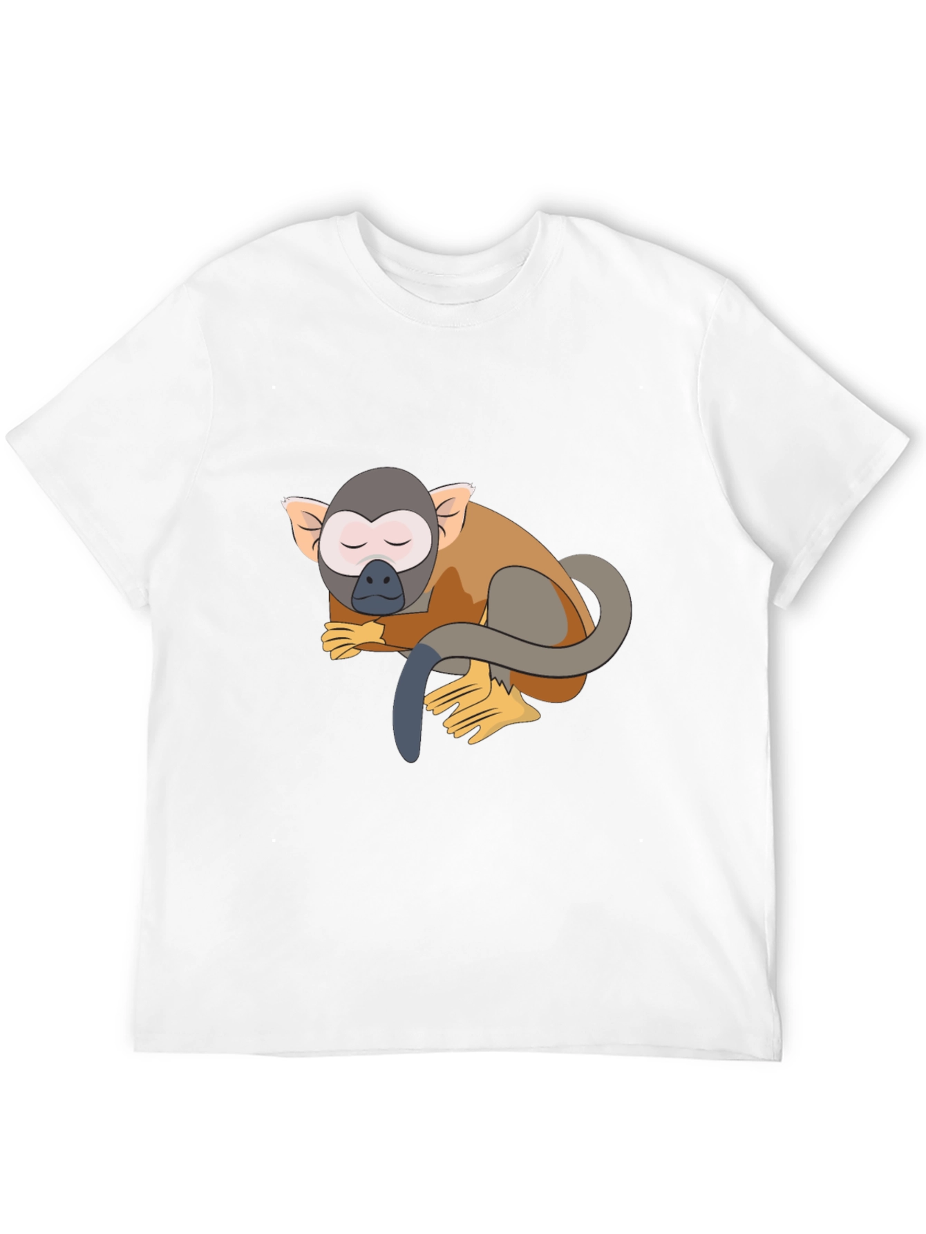 Cute Monkey Graphic Tee - Black Casual T-Shirt