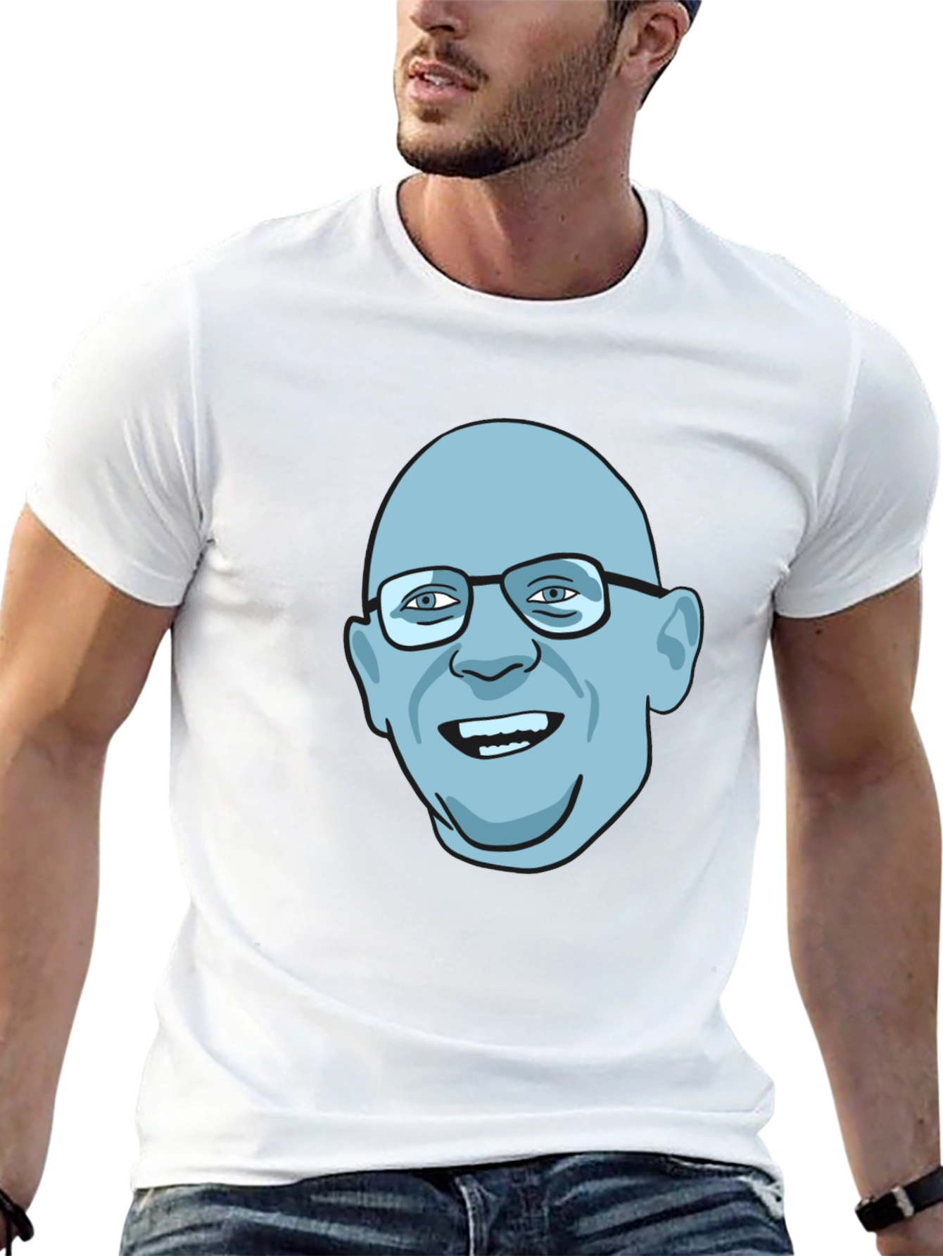 Bald Guy Graphic Tee - Unique Design