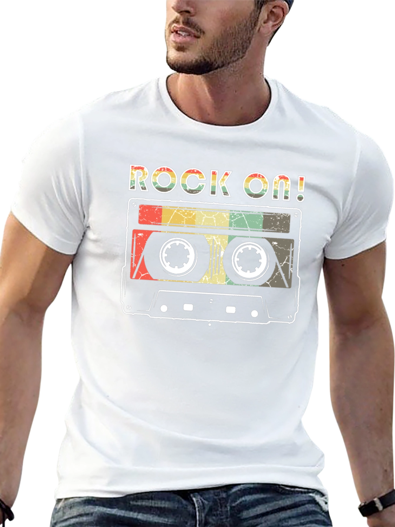 Rock On Retro Cassette Tape Graphic T-Shirt