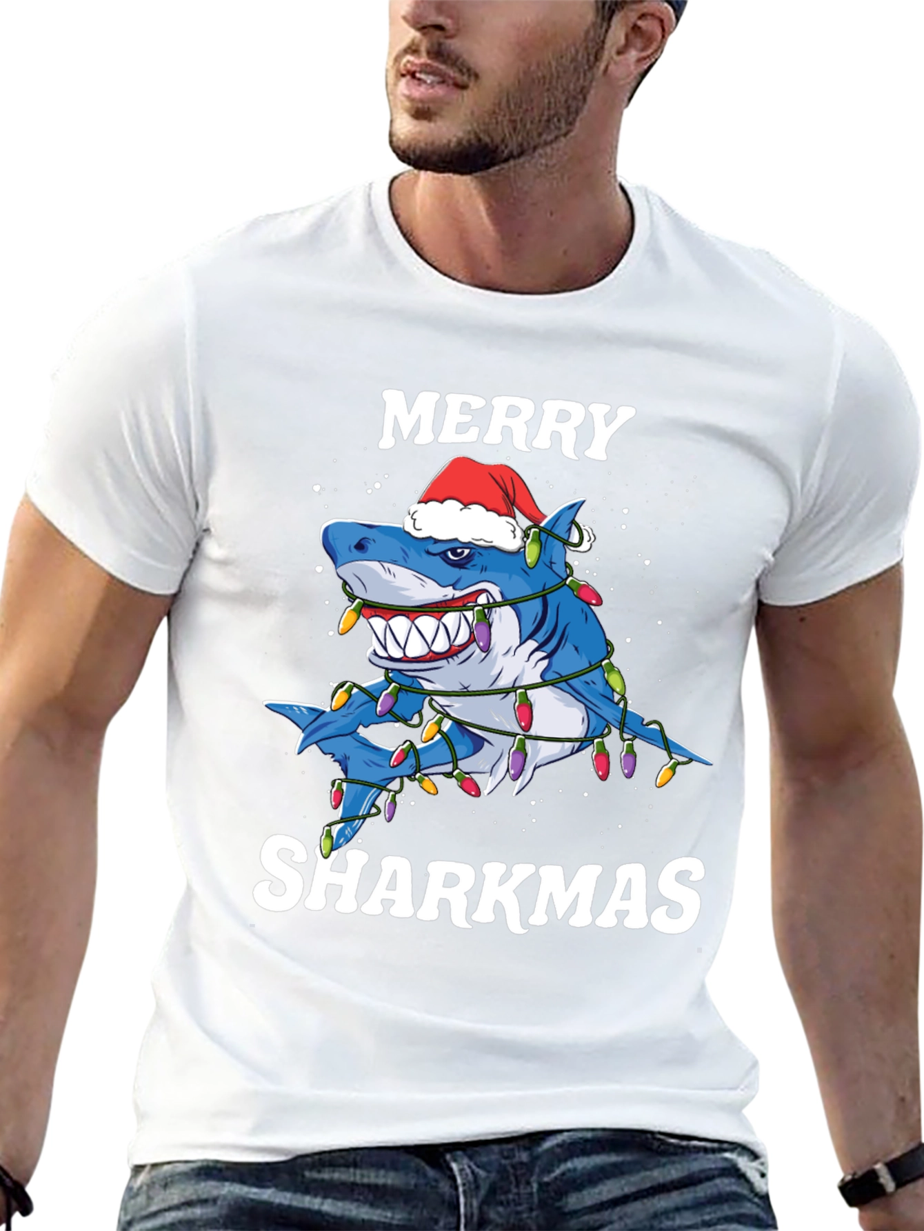 Merry Sharkmas Graphic T-Shirt