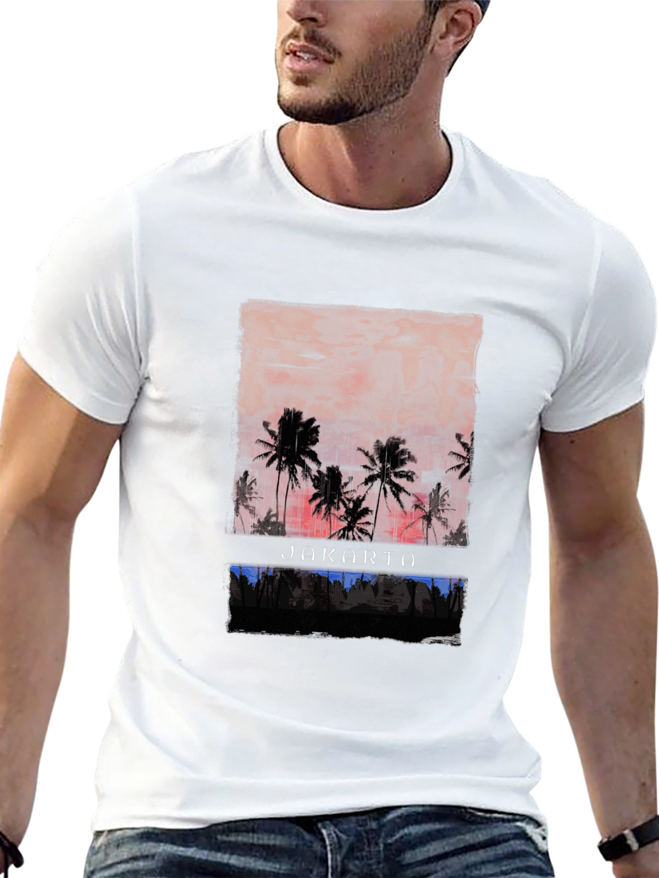 Jakarta Sunset Graphic Tee - Tropical Vibes