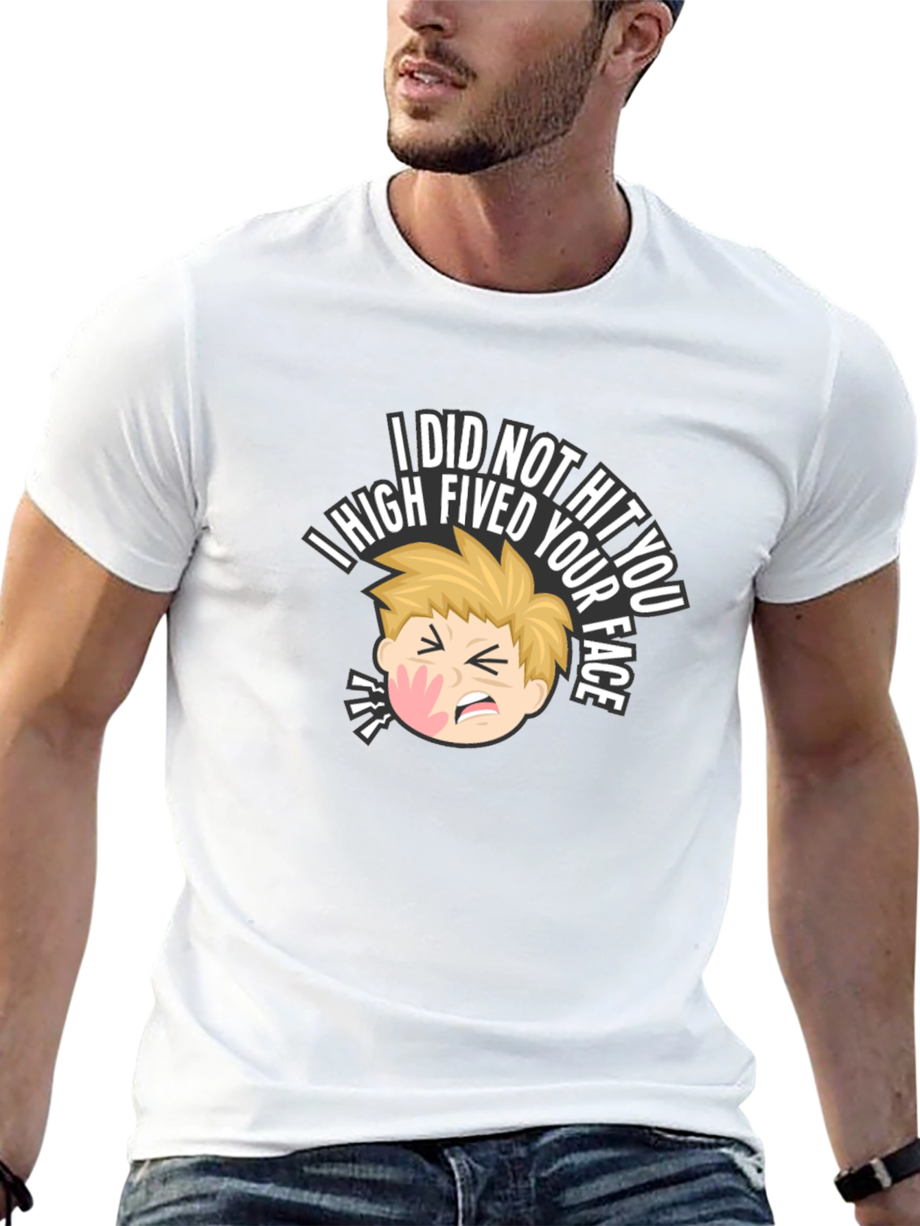 I High Fived Your Face Black T-Shirt