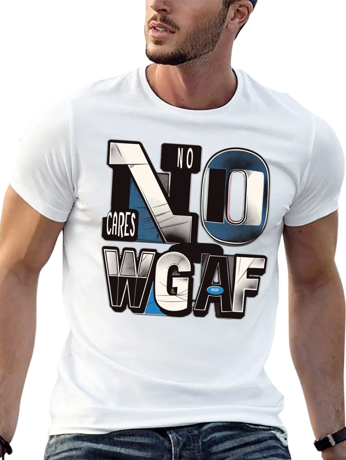 No Cares WGAF Graphic Black Tee