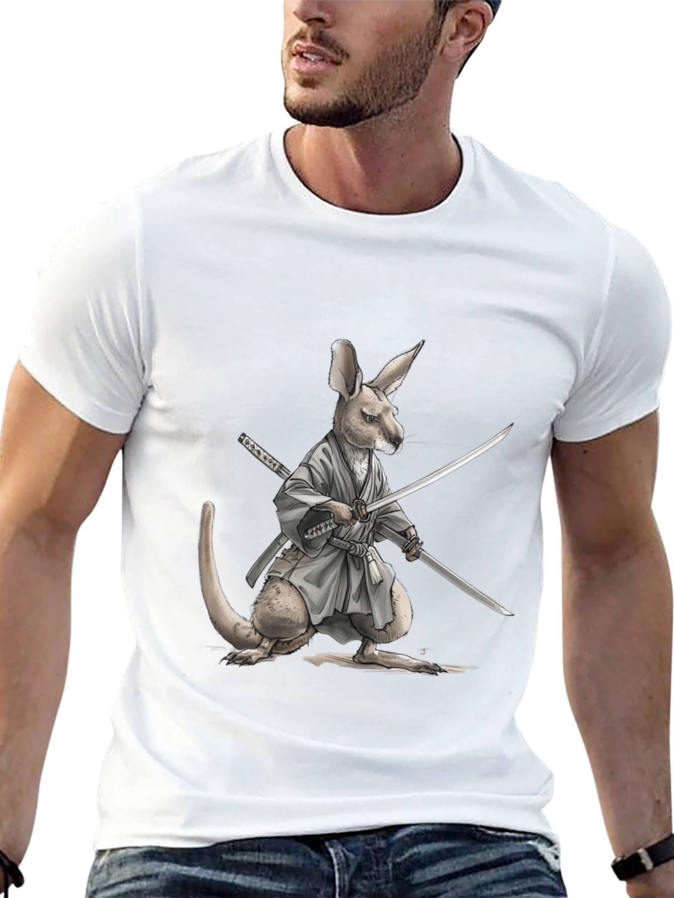 Kangaroo Samurai T-Shirt - Martial Arts Funny Tee