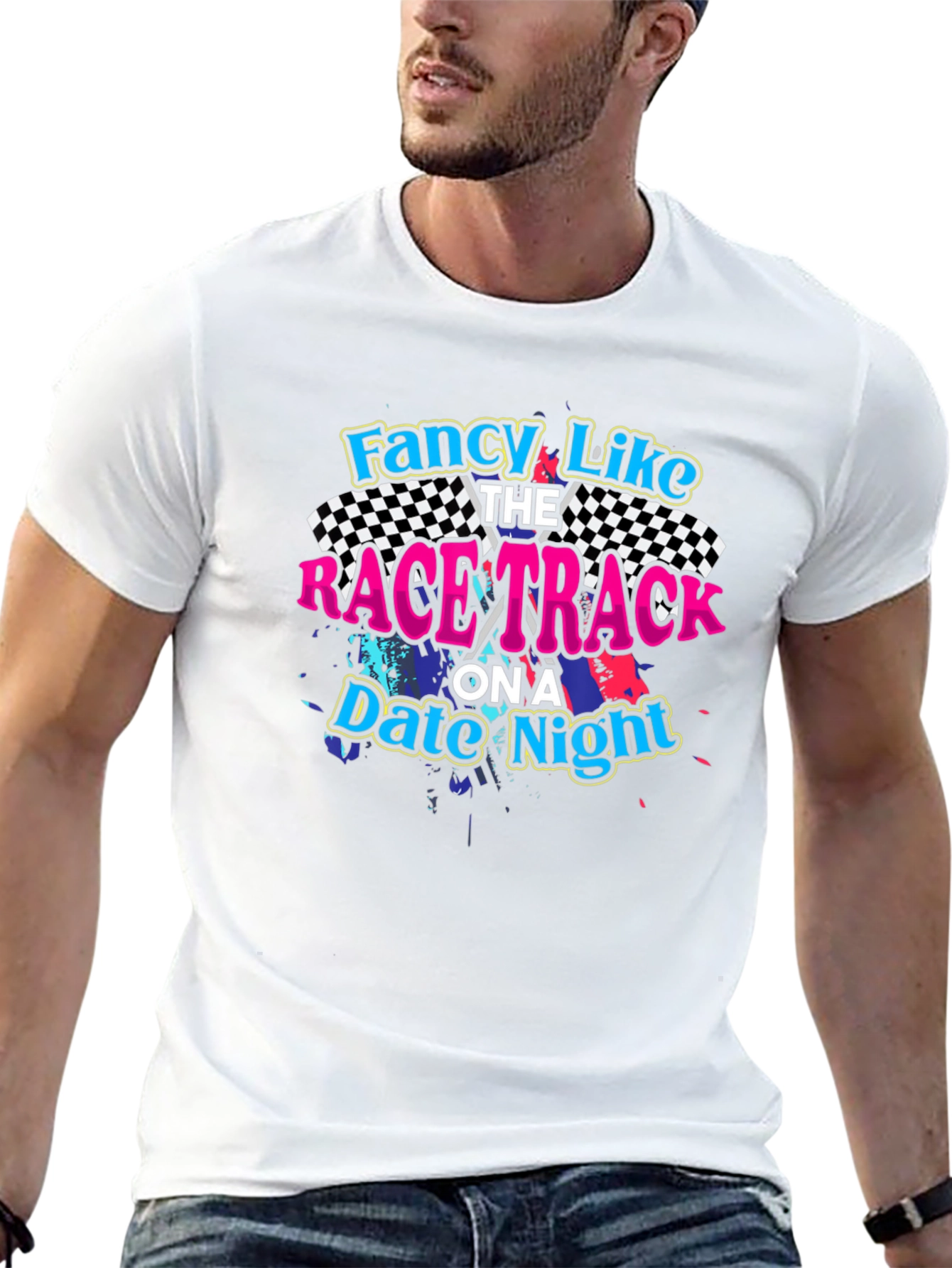 Fancy Like Racetrack Date Night Black T-Shirt